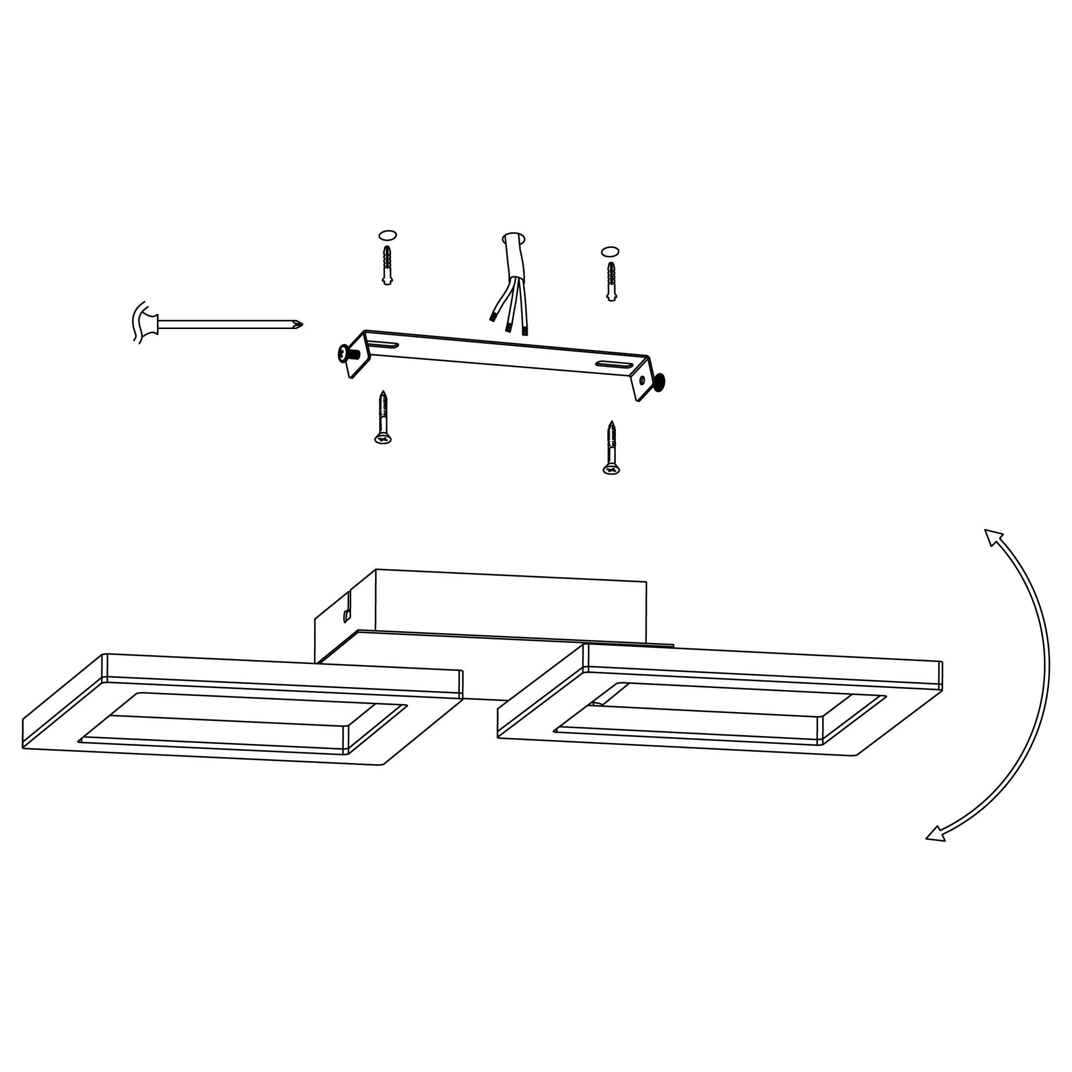 Eglo LED Deckenleuchte Huerta nickel matt 47 x 22,5 cm 