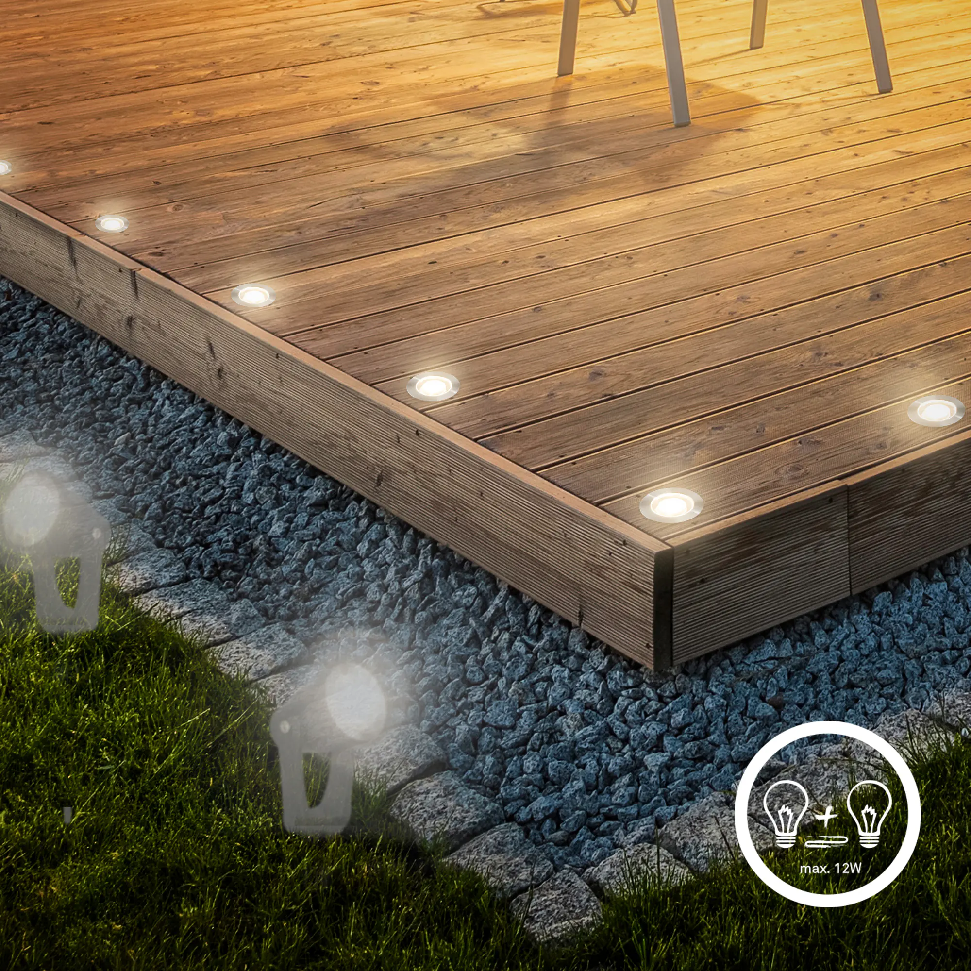 Briloner LED Außen-Bodenstrahler Kebony Connect to Shine 3er Starterset 0,6W warmweiß Briloner LED Außen-Bodenstrahler Kebony Connect to Shine 3er Starterset 0,6W warmweiß