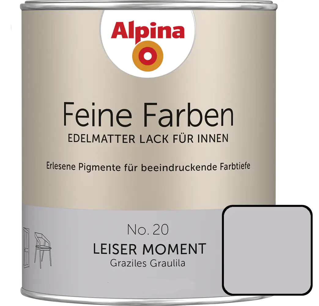 Alpina Feine Farben Lack No. 20 Leiser Moment  graulila edelmatt 750 ml Alpina Feine Farben Lack No. 20 Leiser Moment  graulila edelmatt 750 ml