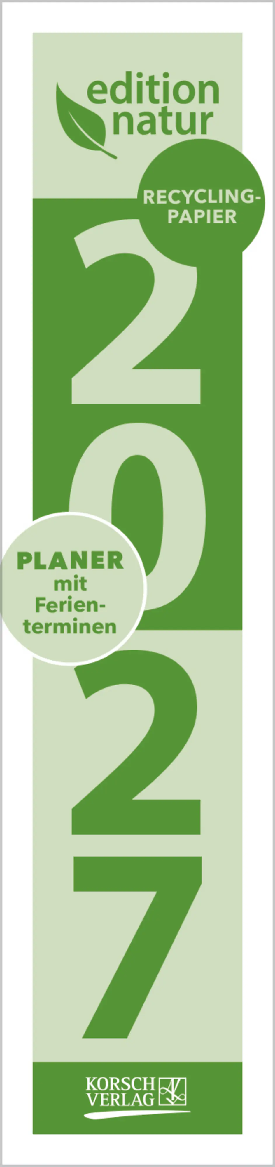 Korsch Kalender Streifenplaner Compact 2027 dunkelgrün 