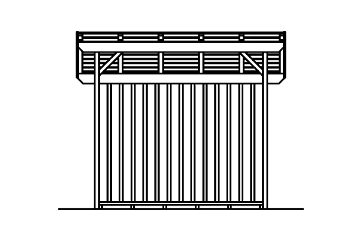 SKAN HOLZ Holzunterstand Lars 2 290 x 128 cm , lasiert in Nussbaum