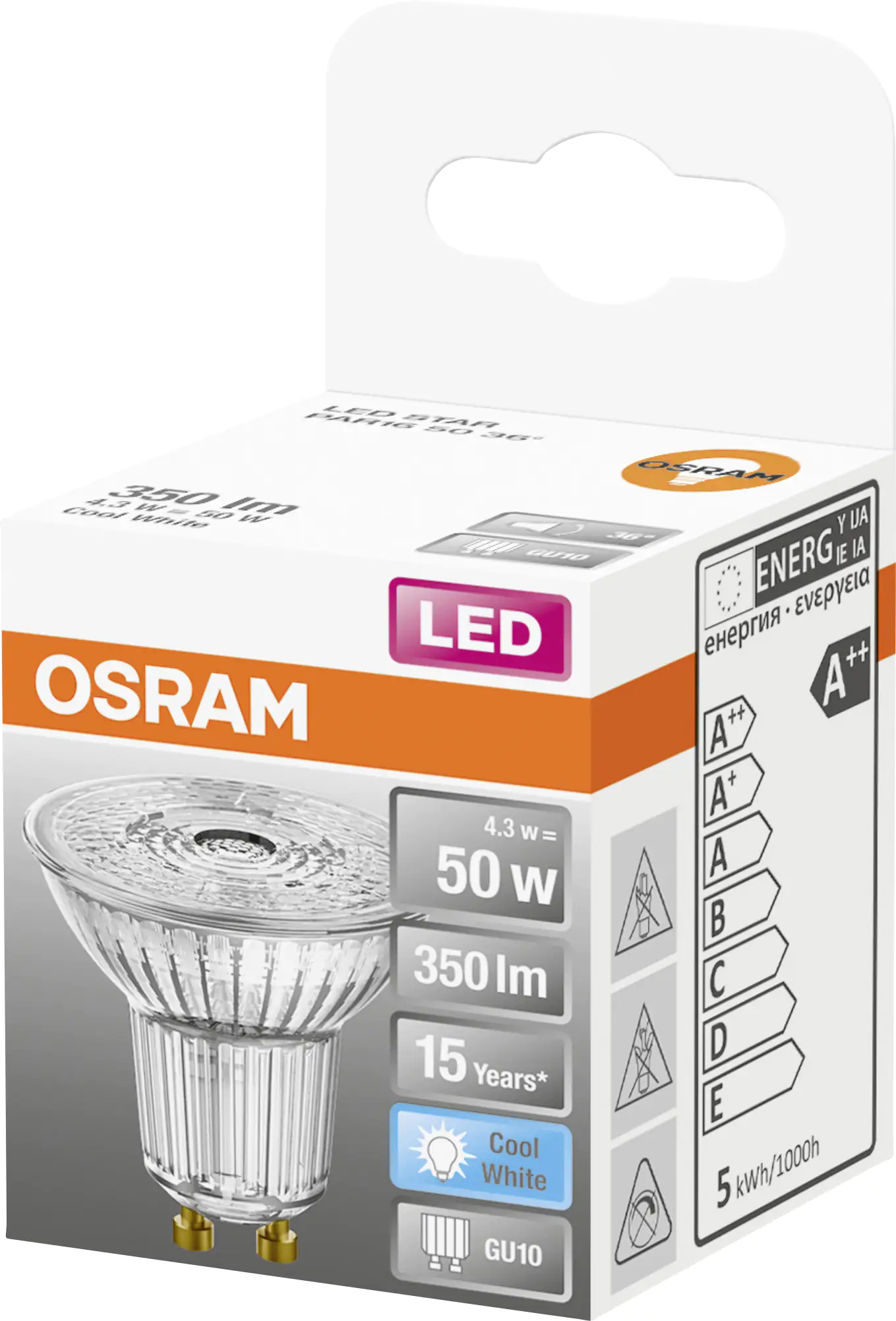 Osram LED Reflektor Star PAR16 50 GU10 4,3W neutralweiß, klar