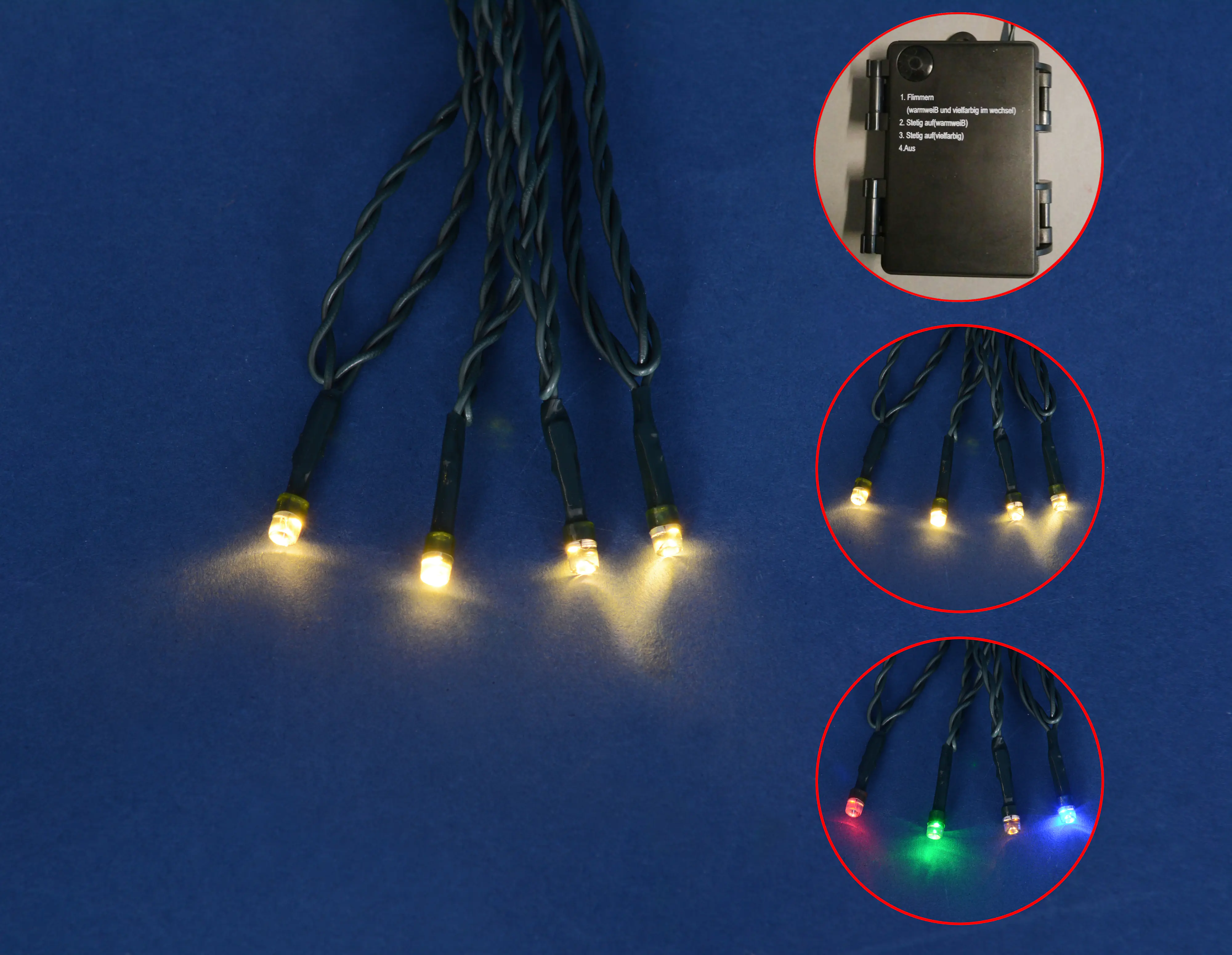 TrendLine LED Lichterkette 40 LED warmweiß bunt 40 LED, warmweiß/bunt