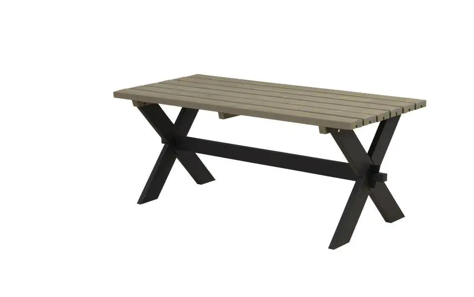 Plus Tisch Nostalgie 179x75x72cm schwarz graubraun rechteckig