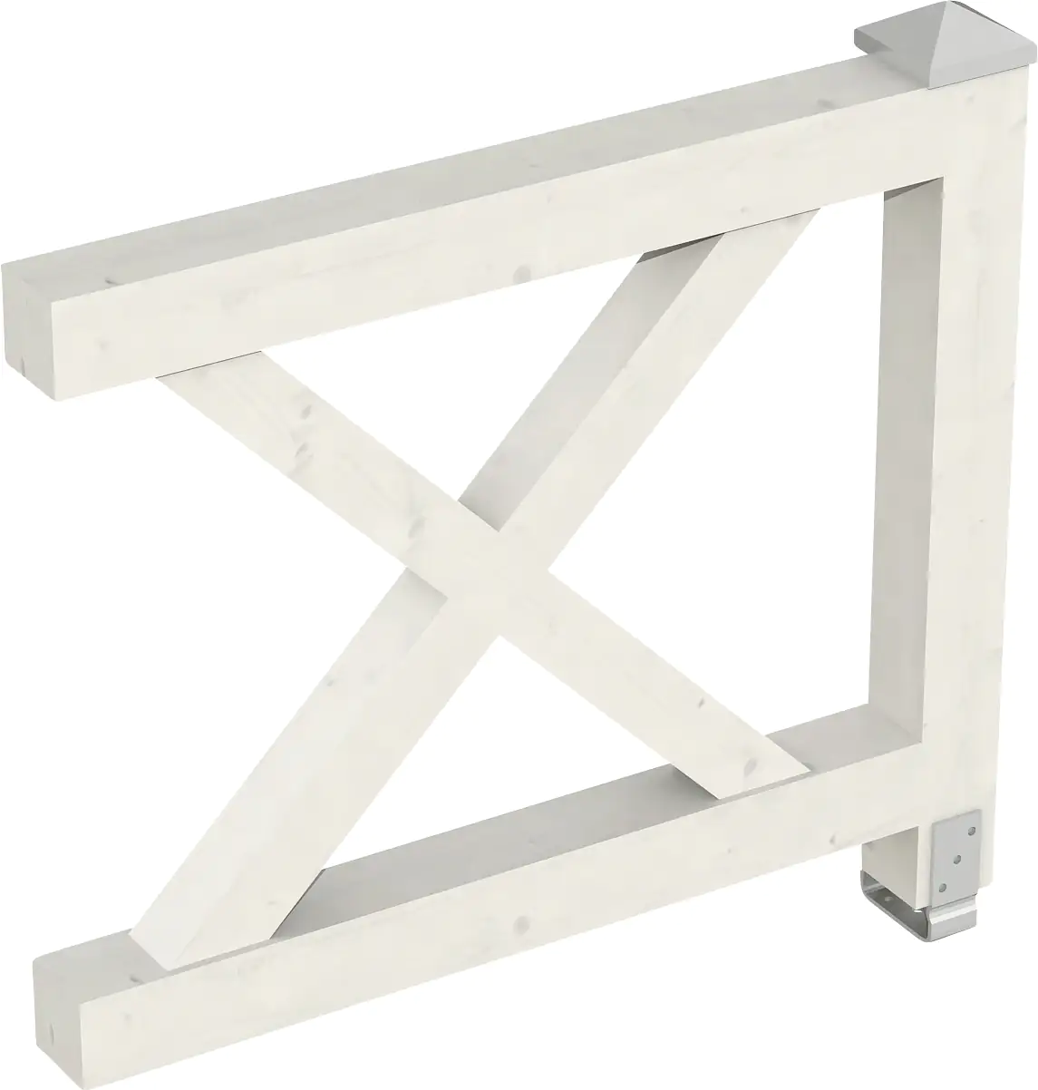 SKAN HOLZ Brüstung Andreaskreuz 108 x 84 cm, Fichte, lasiert in Weiß