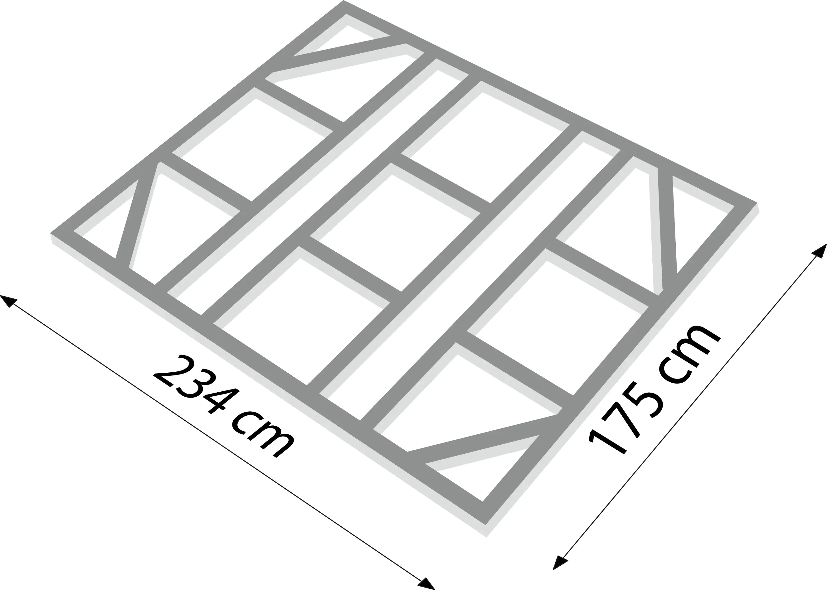 Globel Fundamentbodenrahmen 8 x 6 zu Gerätehaus Dream 86 und Tower 86 Globel Fundamentbodenrahmen 8 x 6 zu Gerätehaus Dream 86 und Tower 86