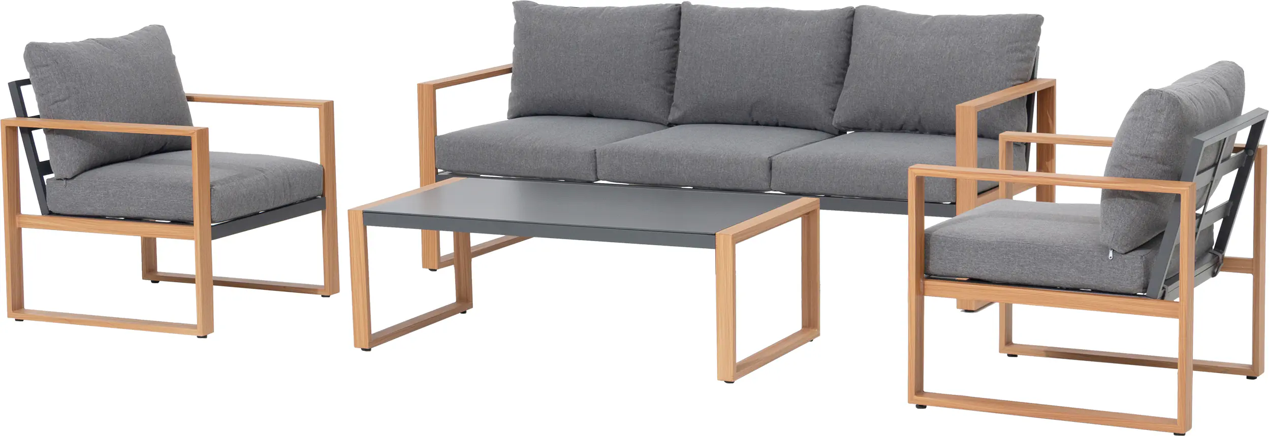 Primaster Gartenmöbel-Set Marbella Aluminium in Holzoptik