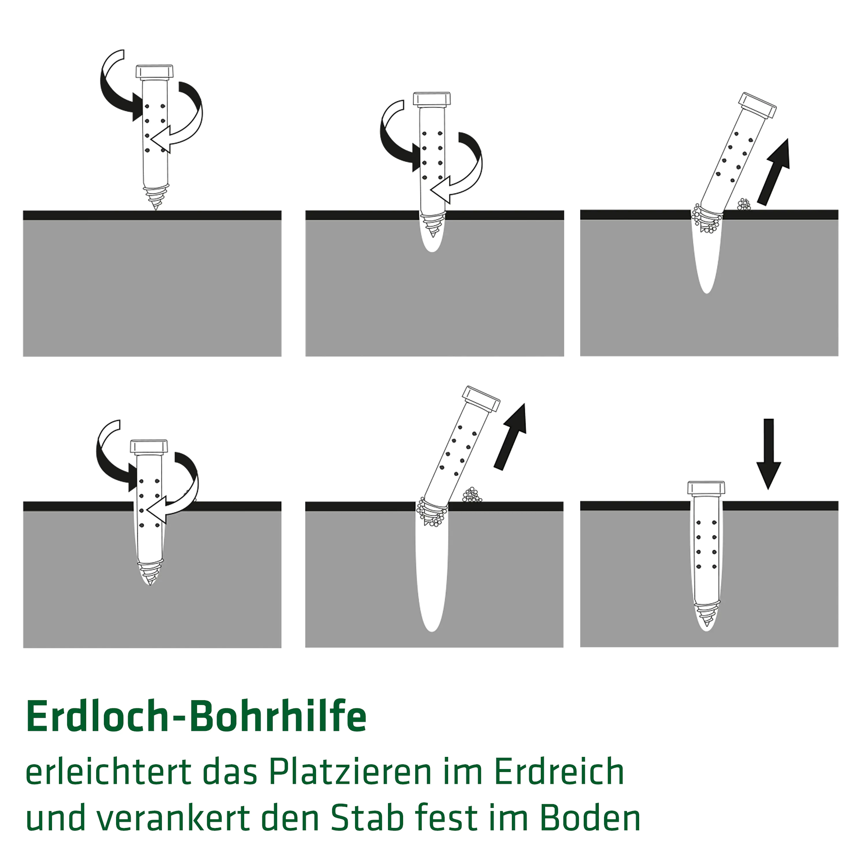 Gardigo Verdufterstab Wühlmaus Maulwurf-Schreck mit 15 Verdufterkugeln 
