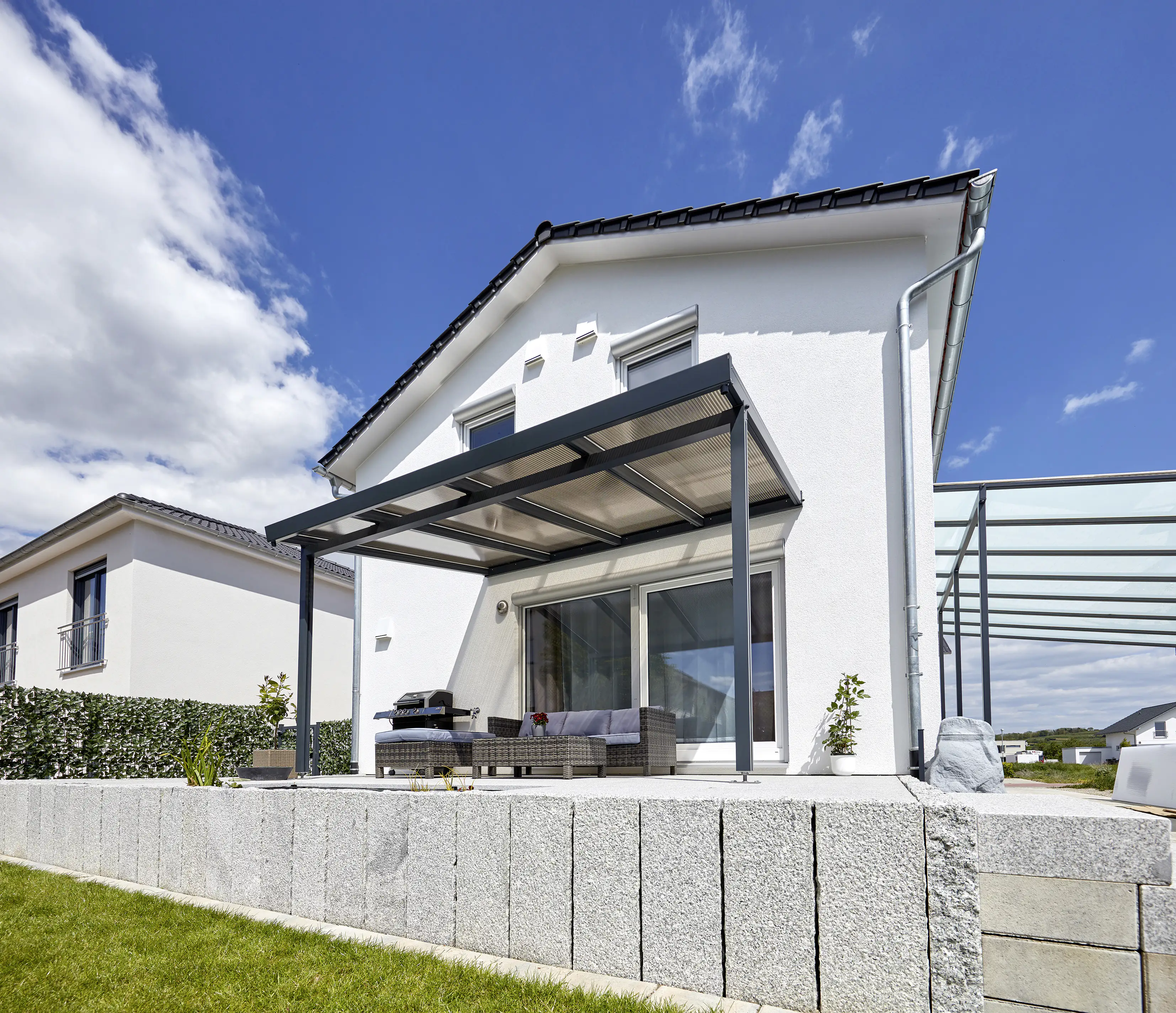 Gutta Premium Terrassendach 410,2 x 306 cm anthrazit PC bronce 16 mm