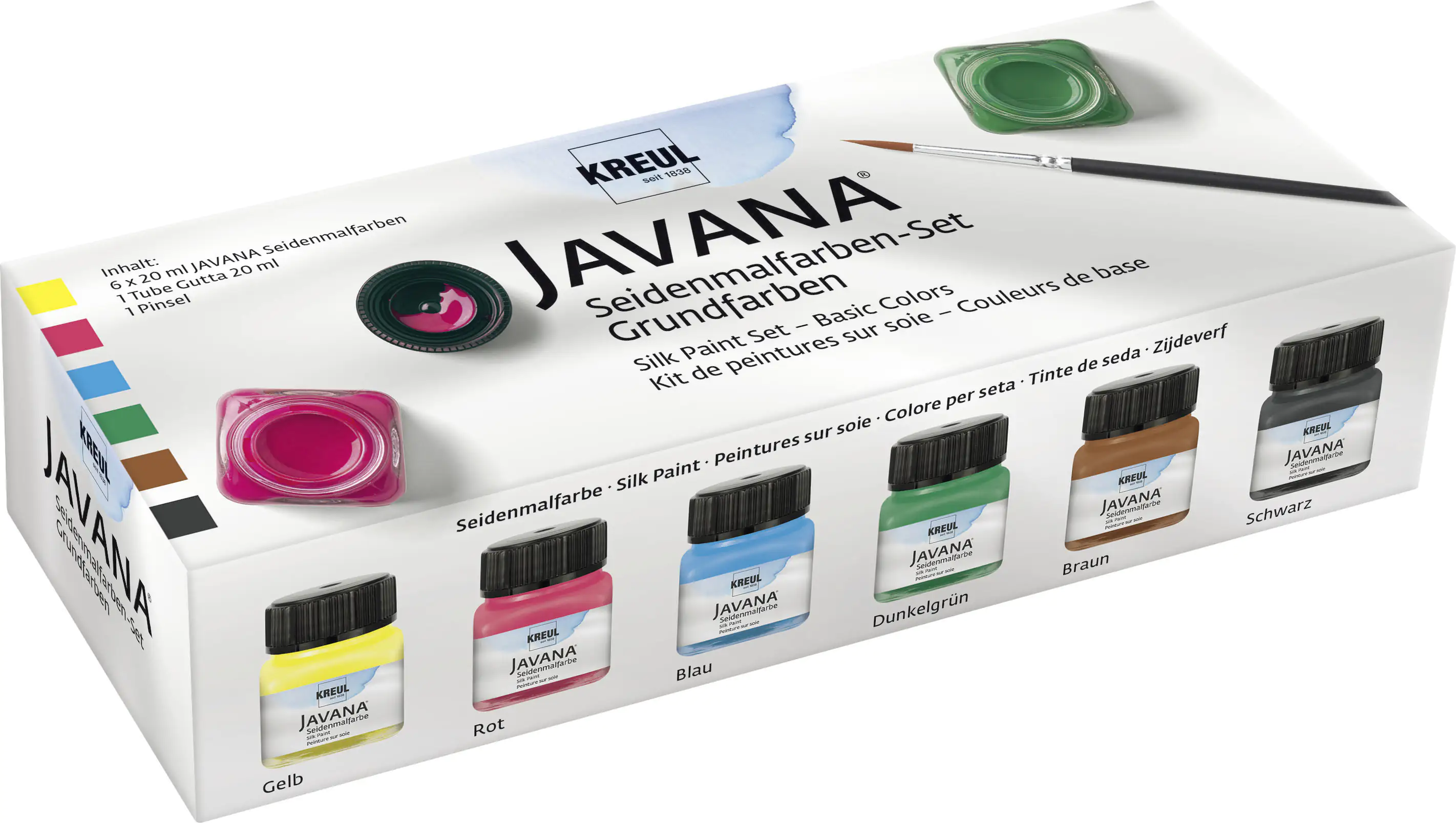 Kreul JAVANA Seidenmalfarben-Set Grundfarben
