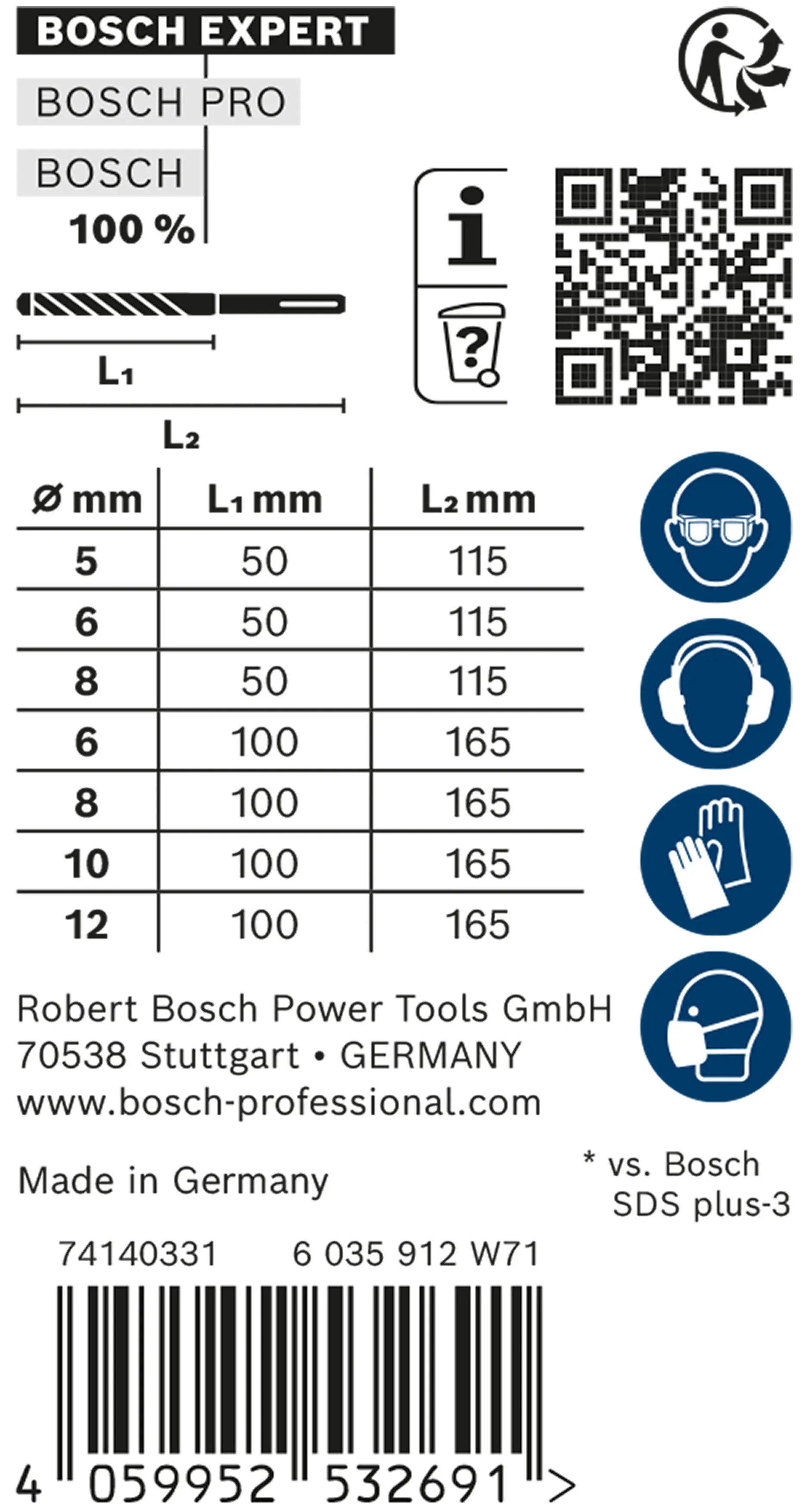Bosch Expert SDS plus-7X Hammerbohrer-Set 7-teilig Bosch Expert SDS plus-7X Hammerbohrer-Set 7-teilig
