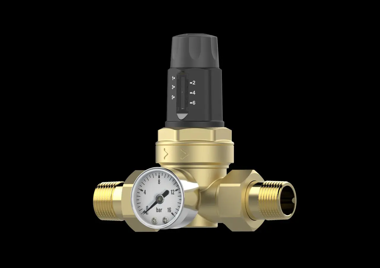 Aqmos Druckminderer für Hauswasserinstallation mit Manometer voreinstellbar 25,4 mm (1") 