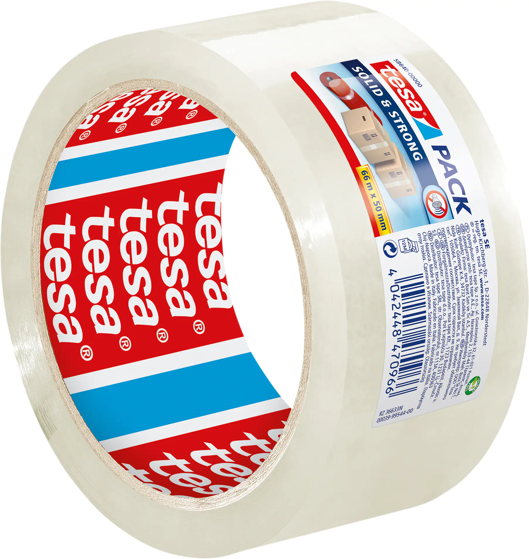 tesa Pack Solid & Strong 66 m x 50 mm, transparent tesa Pack Solid & Strong 66 m x 50 mm, transparent
