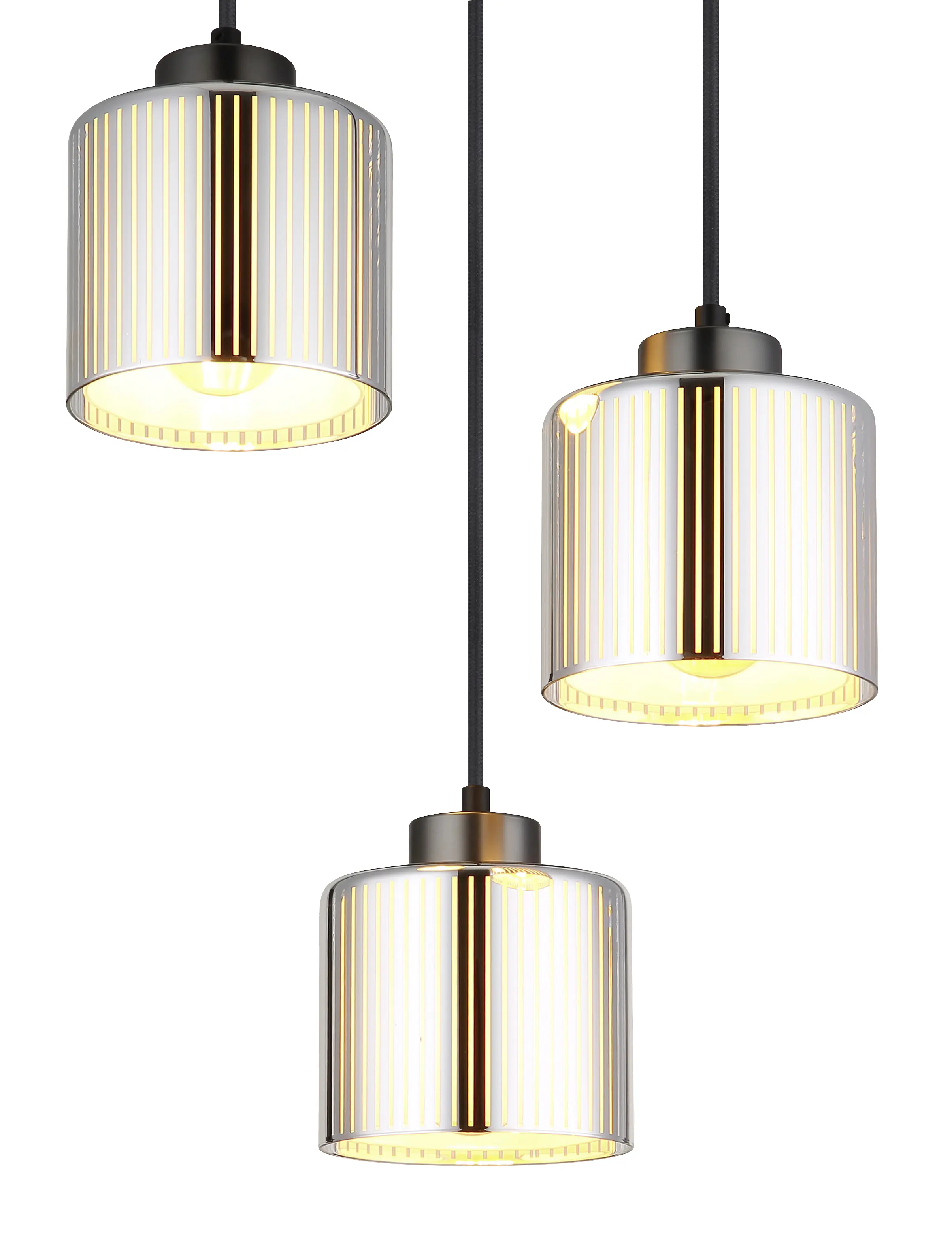 Globo Hängeleuchte Felicia Ø 33 x 120 cm schwarz-chrom matt