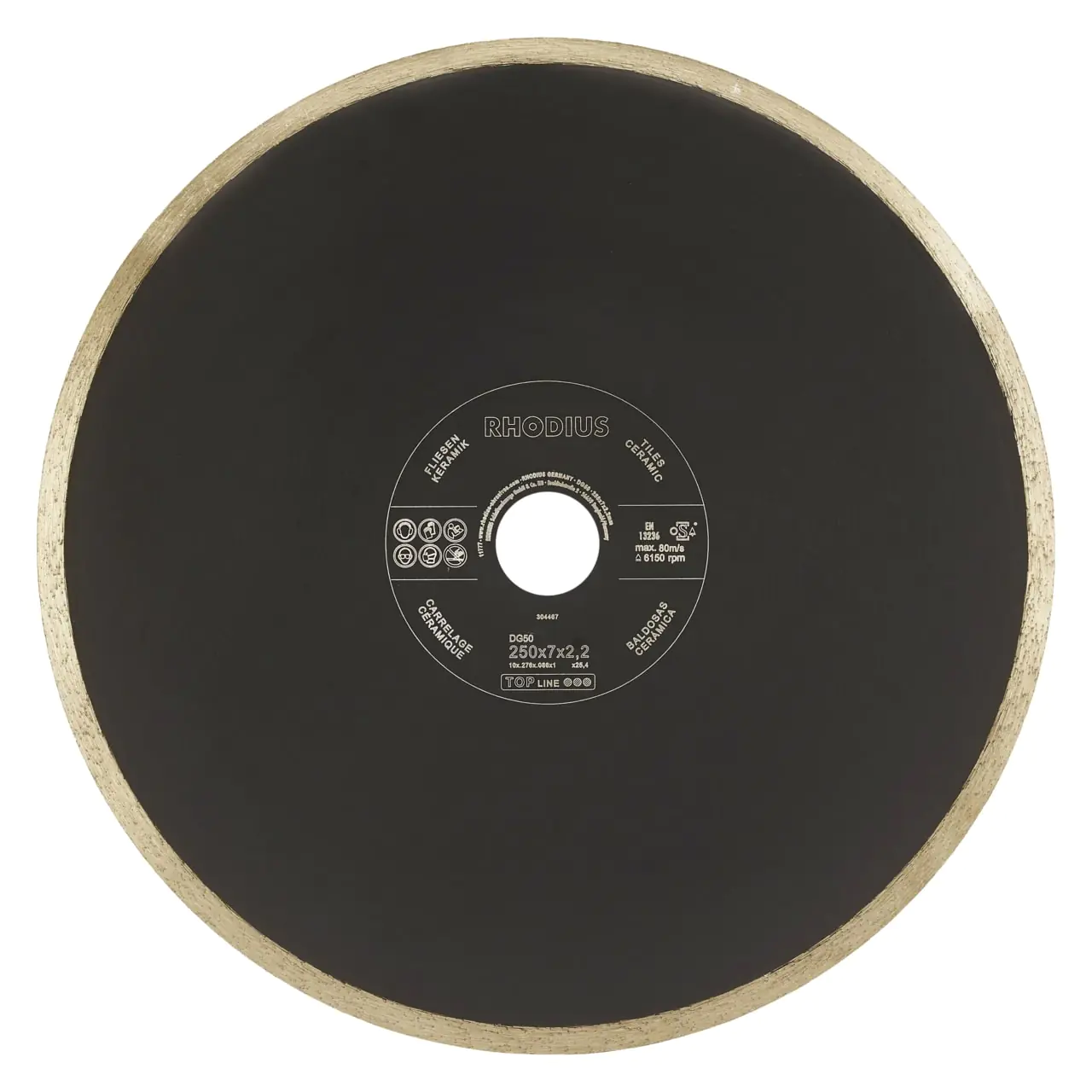 Rhodius Diamanttrennscheibe DG50 250 x 7,0 x 1,9 x 22,23 mm Rhodius Diamanttrennscheibe DG50 250 x 7,0 x 1,9 x 22,23 mm