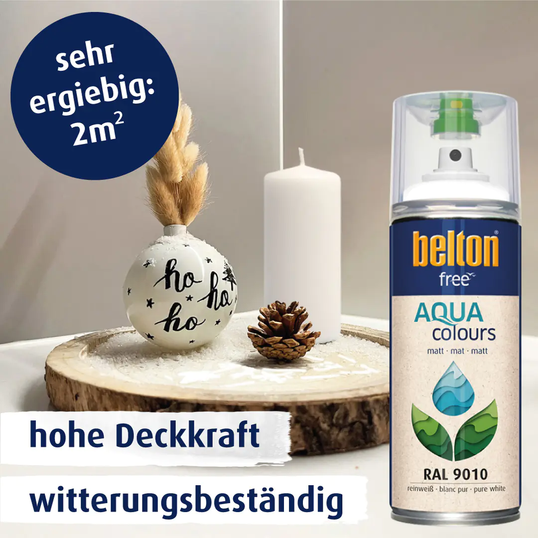 belton free Lackspray AQUAcolours 400 ml reinweiß matt