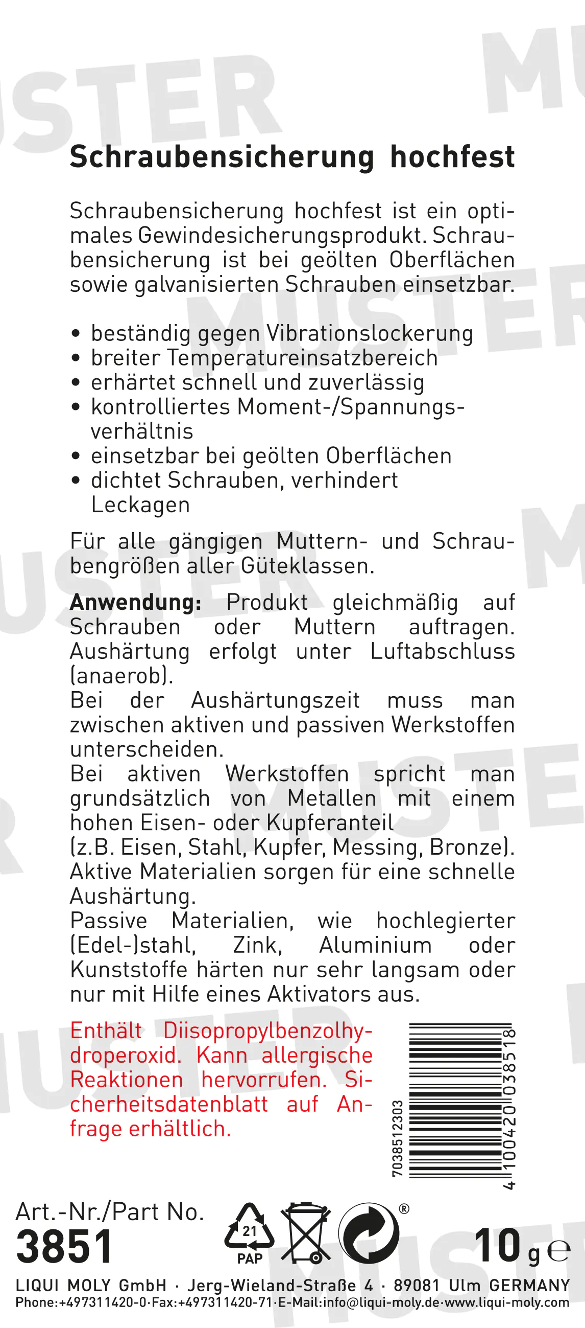 Liqui Moly Schrauben-Sicherung hochfest 10 g