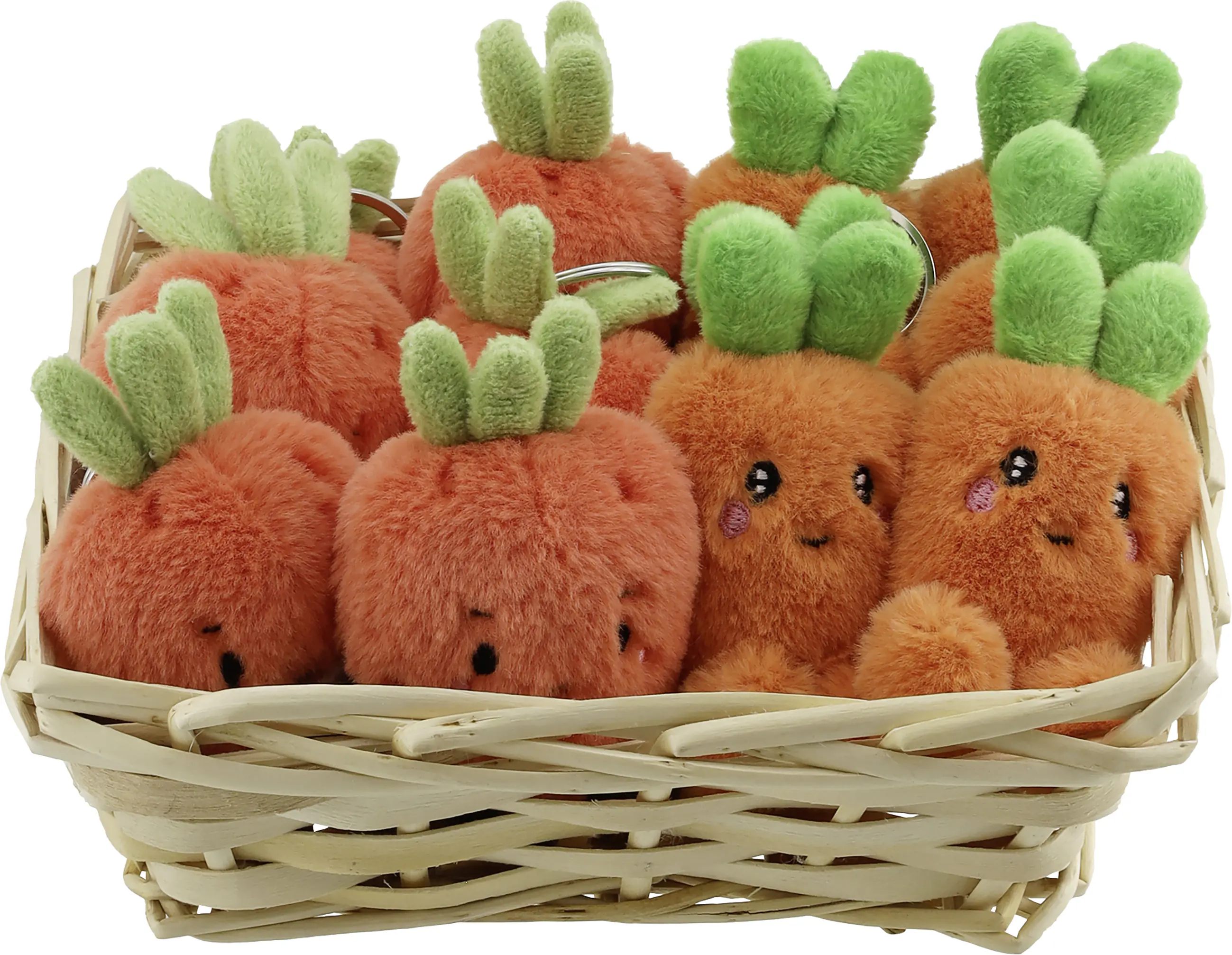 Schlüsselanhänger Karotte Plüsch 8 x 6,5 cm orange