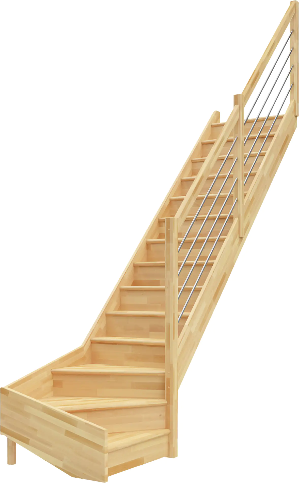 Dolle Raumspartreppen Paris 1/4-gew. Buche unbehandelt inkl. Geländer Dolle Raumspartreppen Paris 1/4-gew. Buche unbehandelt inkl. Geländer