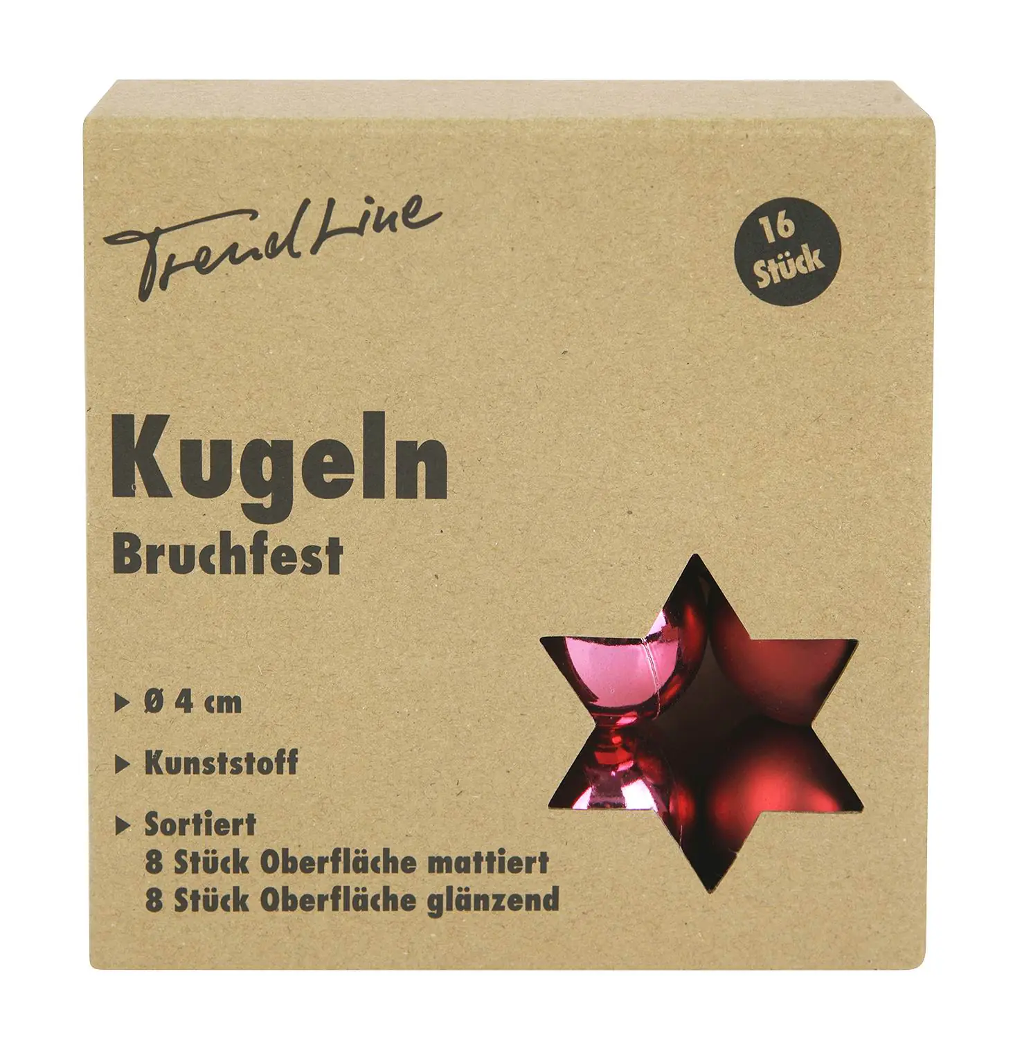 TrendLine Weihnachtskugeln bruchfest, langlebig Ø 4 cm magnolienrosa 16 Stück