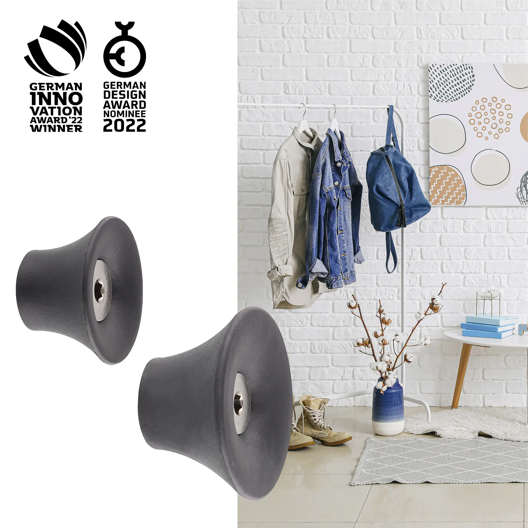 Wagner Wandhaken-Set hooks4home Tulip Tragkraft bis 2 kg Kunststoff schwarz 4 Stück Wagner Wandhaken-Set hooks4home Tulip Tragkraft bis 2 kg Kunststoff schwarz 4 Stück