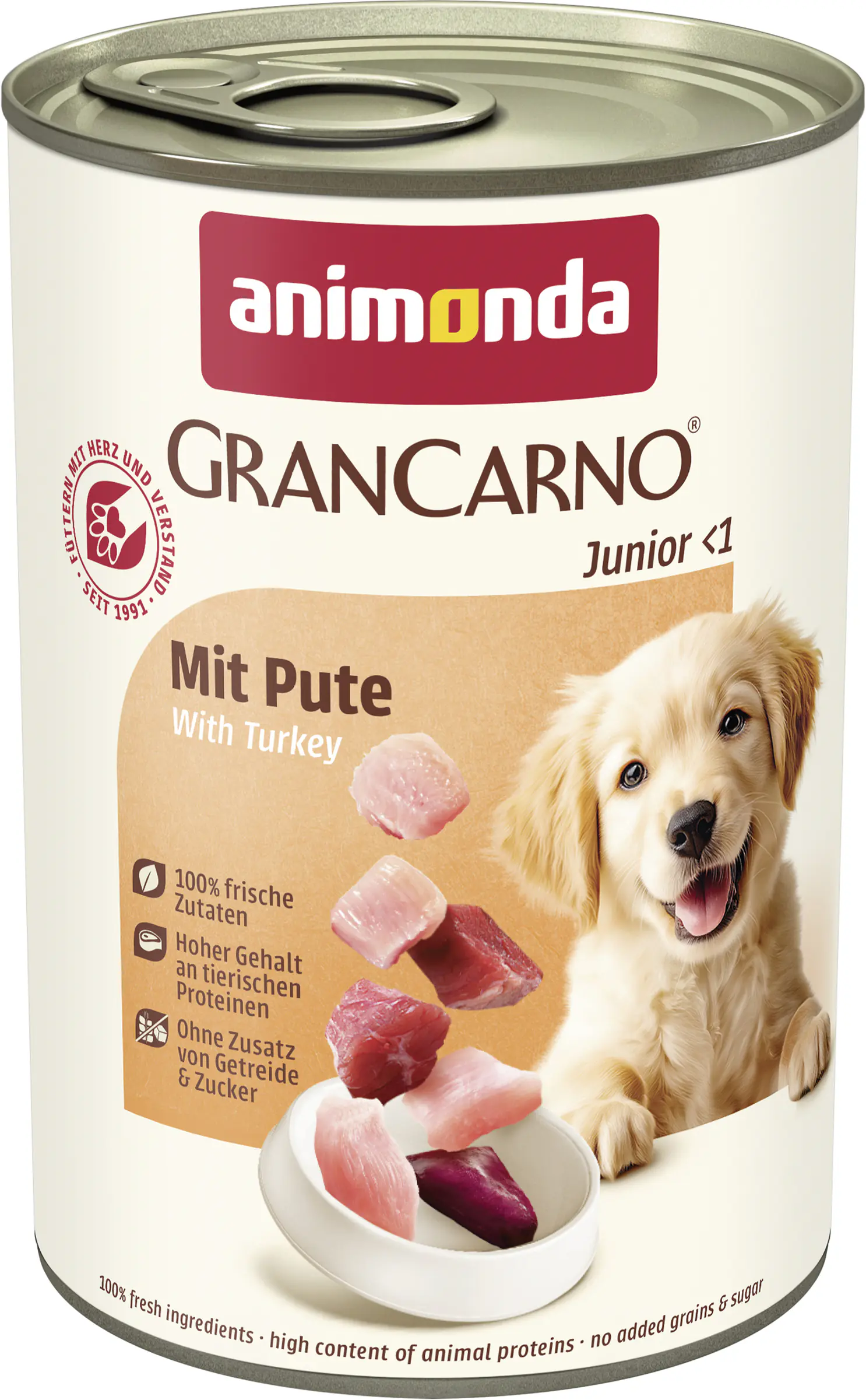 Animonda GranCarno Hundenassfutter Junior getreidefrei 400 g Pute