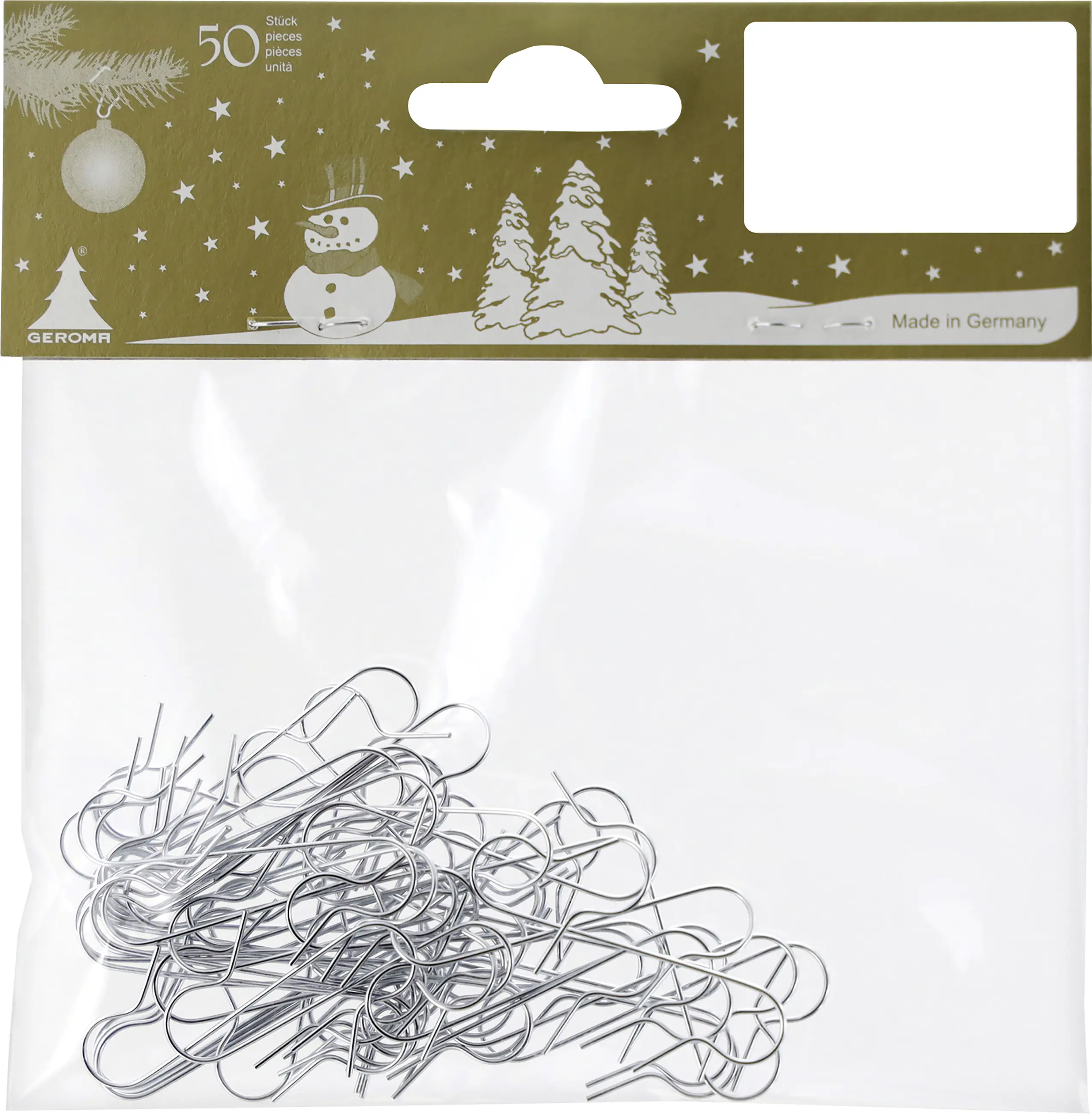 Drahtaufhänger für Weihnachtsbaum S-Haken 3 cm silber 50 Stück