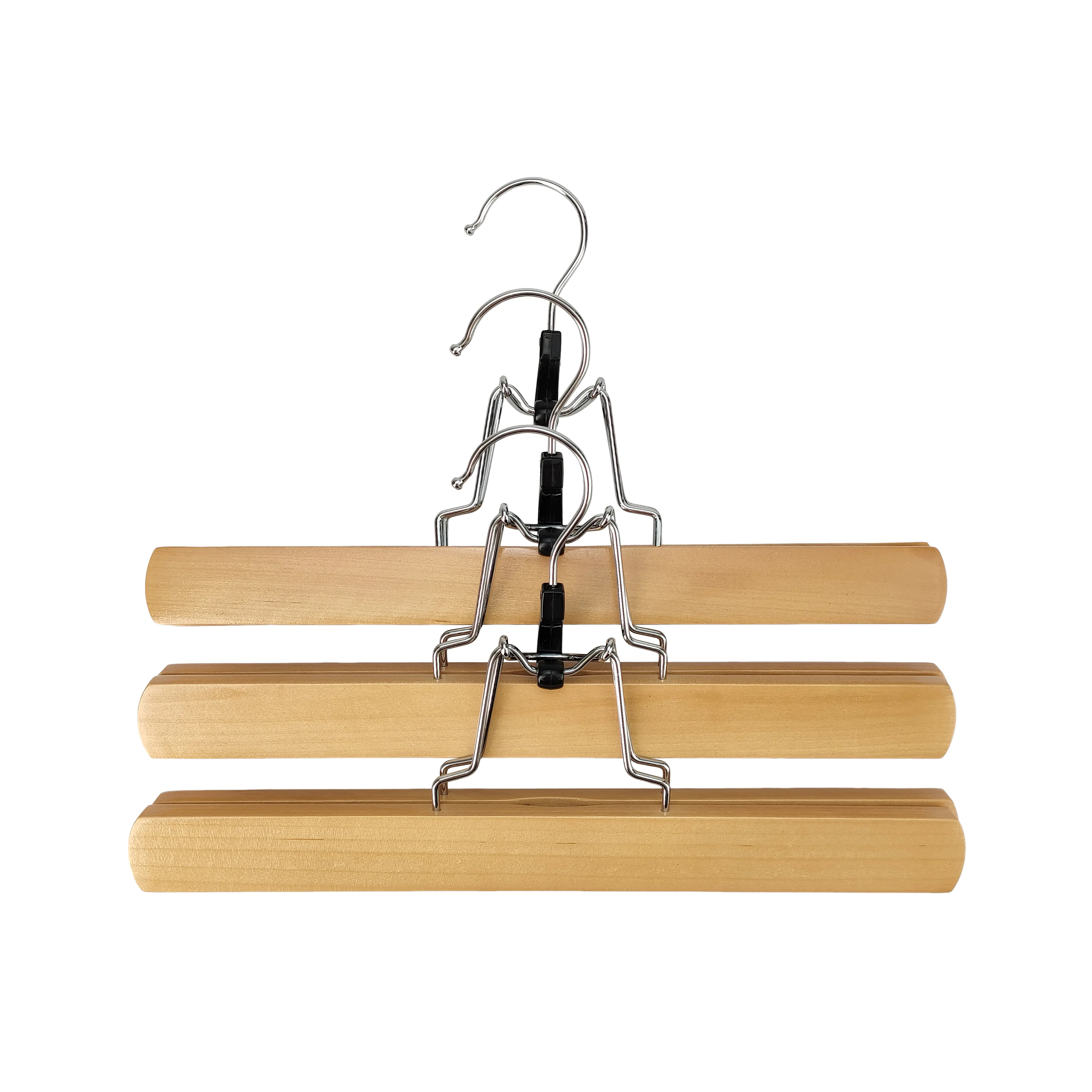 TrendLine Hosenklemmbügel 3er Pack Holz natur