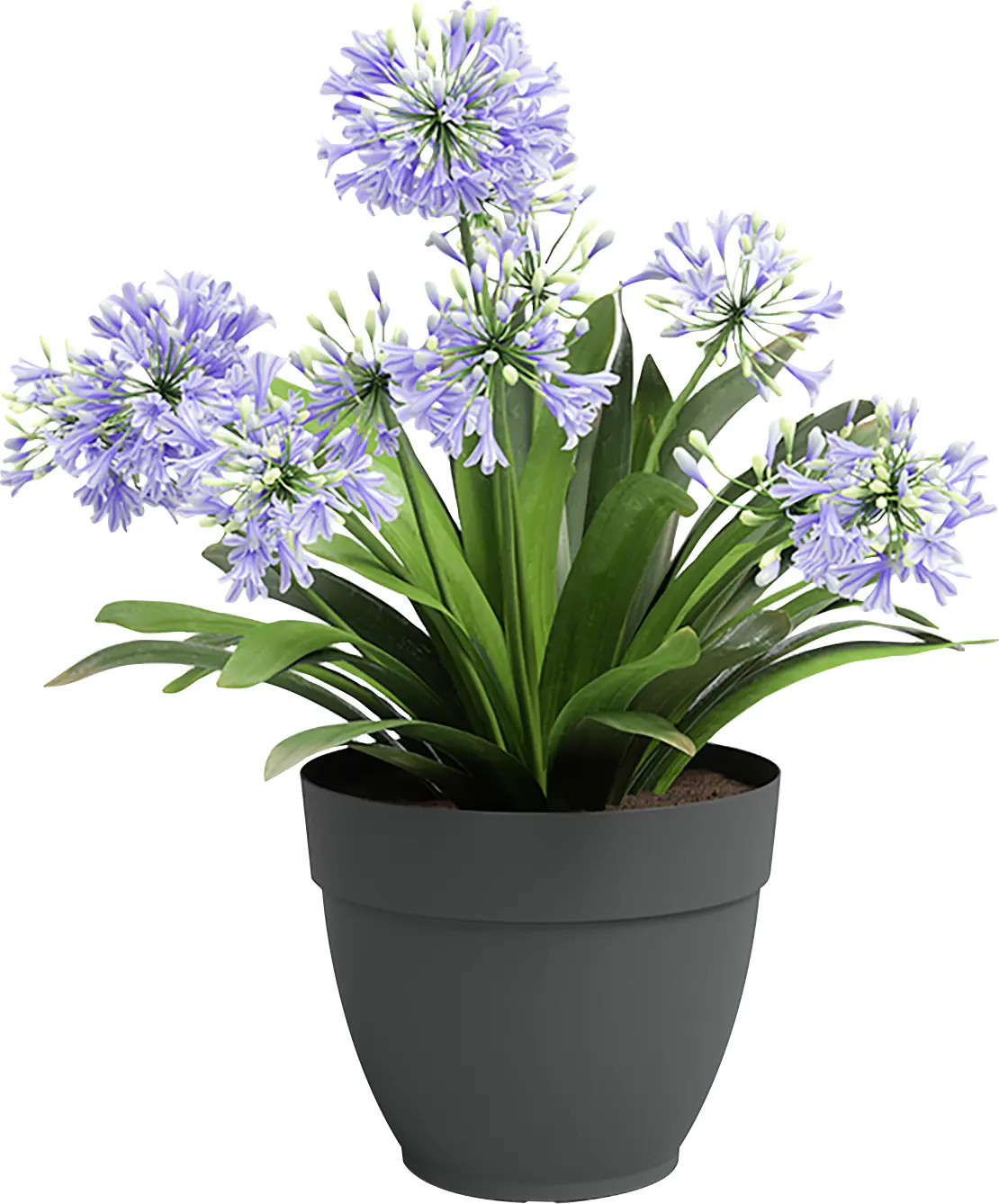 Artevasi Pflanztopf Capri Campana Kunststoff anthrazit matt Ø 35 x 29 cm