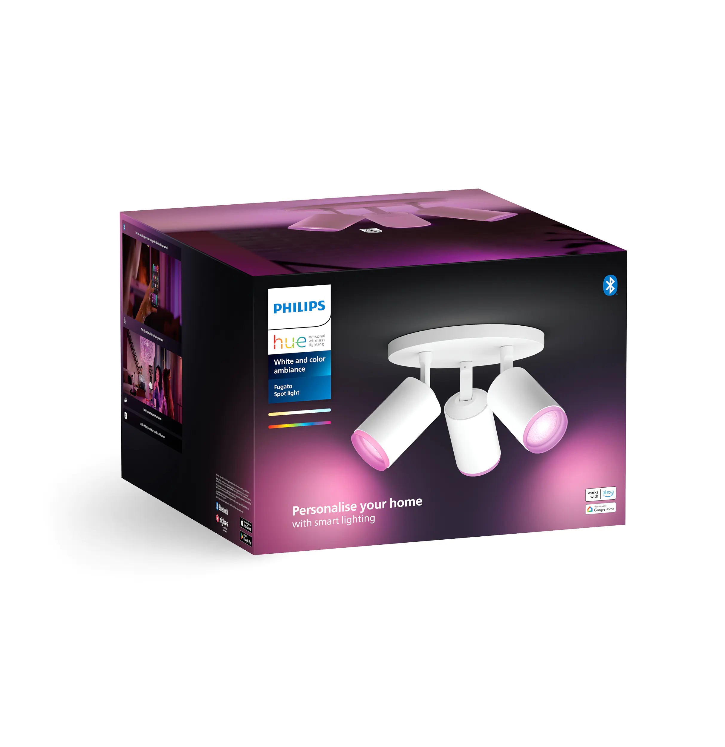 Philips Hue LED Deckenleuchte 3er Spot Fugato 20,6 x 29,5 cm weiß