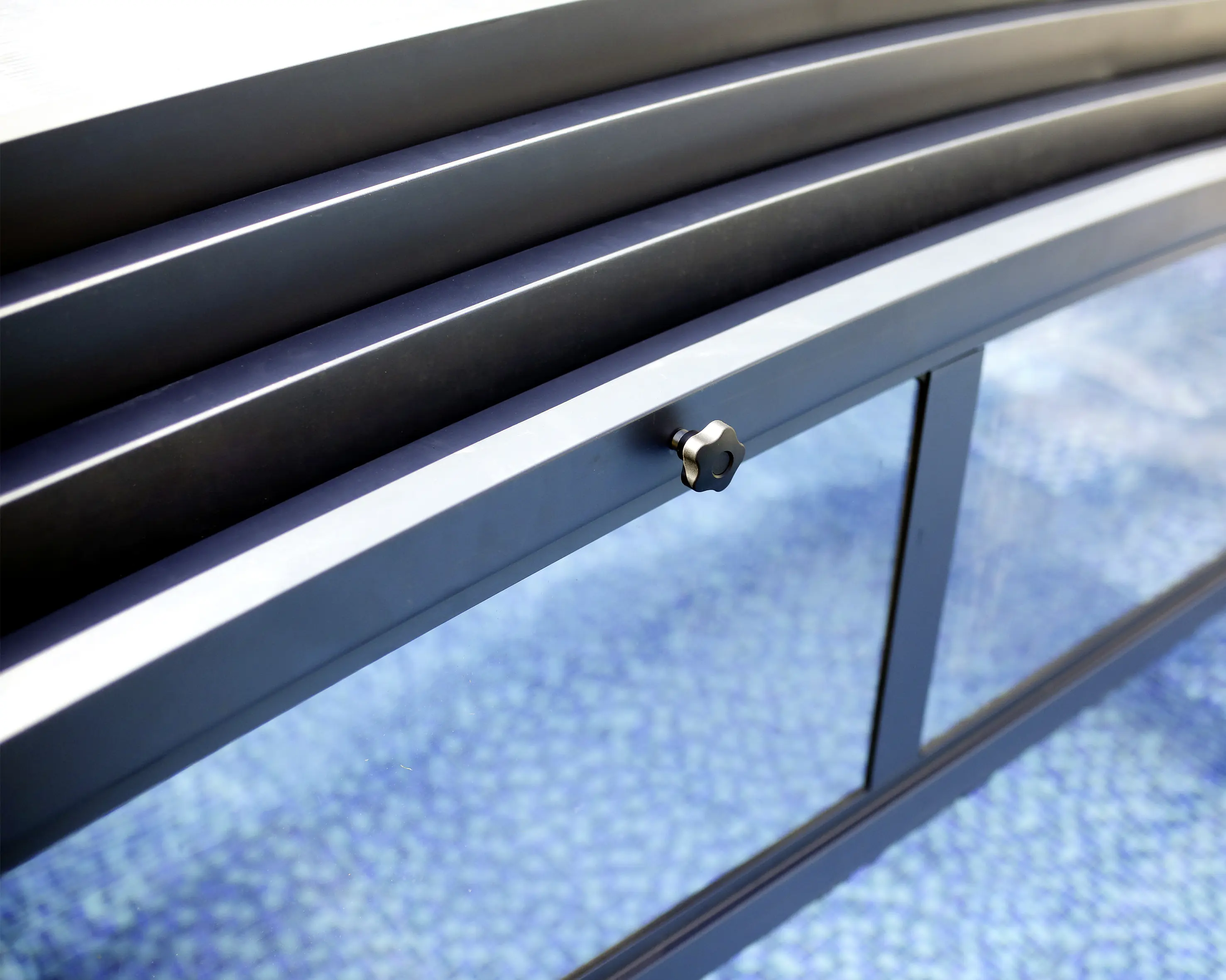 Canopia Poolüberdachung Majorca, 6,70 x 4,57, grau Aluminiumrahmen mit Polycarbonatplatten