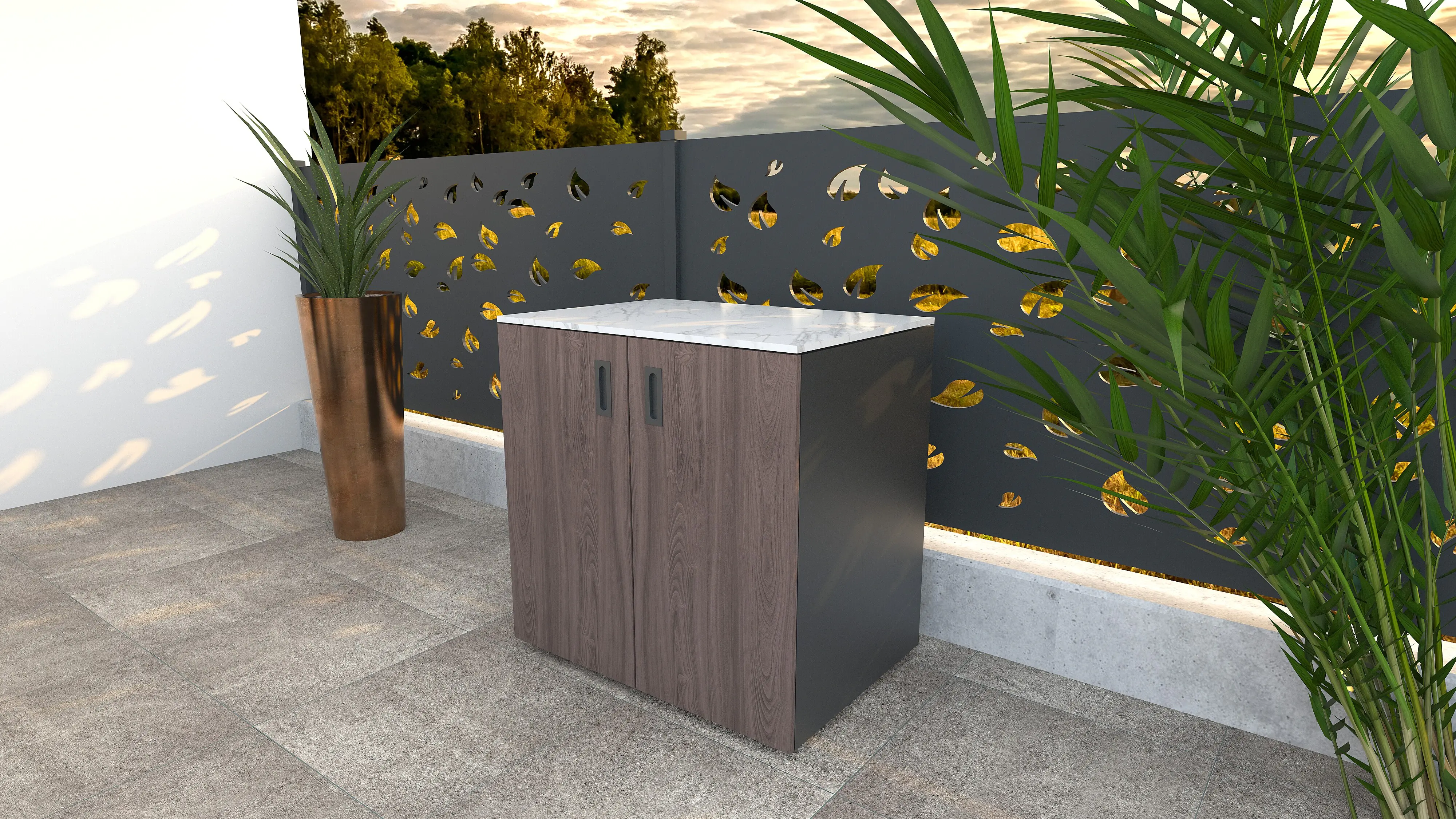 Bellano Living Element für Outdoorküchen inkl. 2 Türen walnuss Bellano Living Element für Outdoorküchen inkl. 2 Türen walnuss