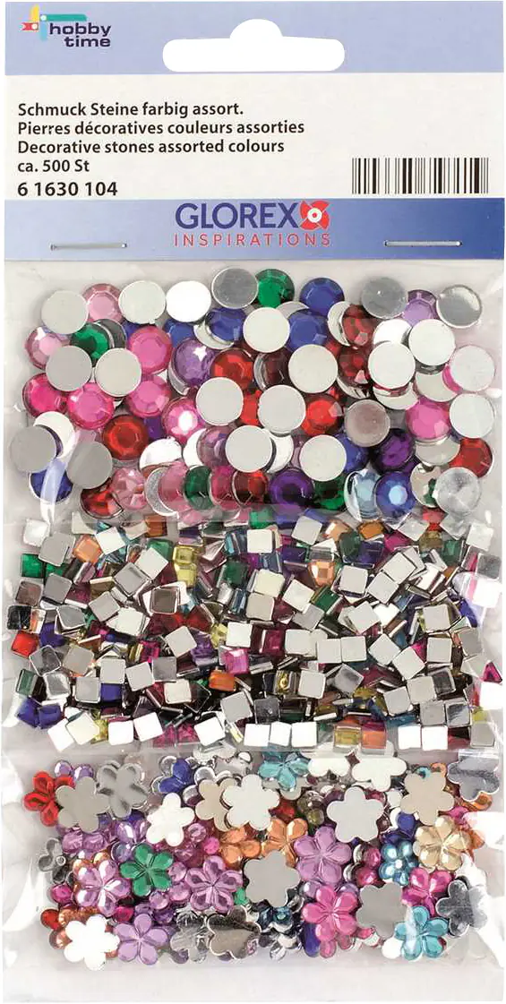Glorex Schmuck Steine farbig sortiert