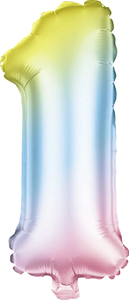 Folienballon Zahl 1 bunt 100 cm Folienballon Zahl 1 bunt 100 cm