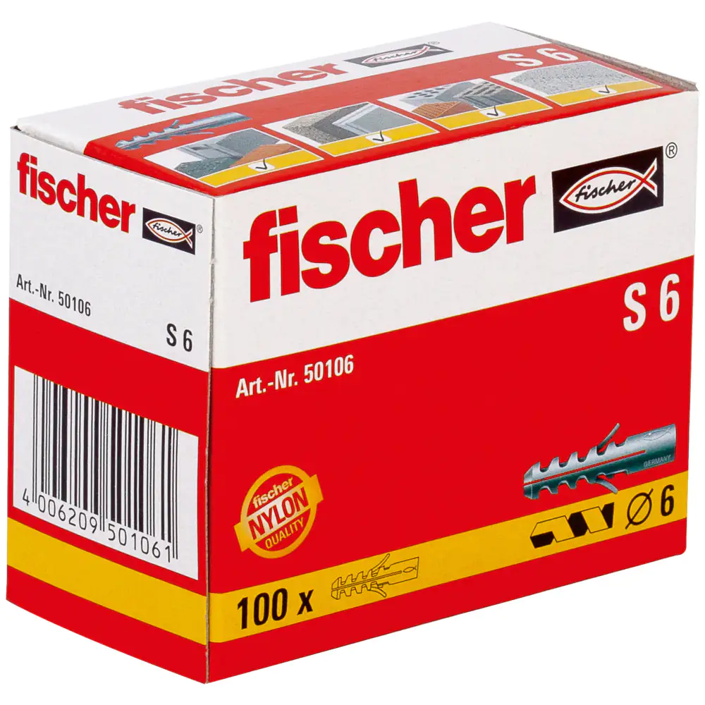 Fischer Dübel S 6.0 x 30 mm - 100 Stück Fischer Dübel S 6.0 x 30 mm - 100 Stück