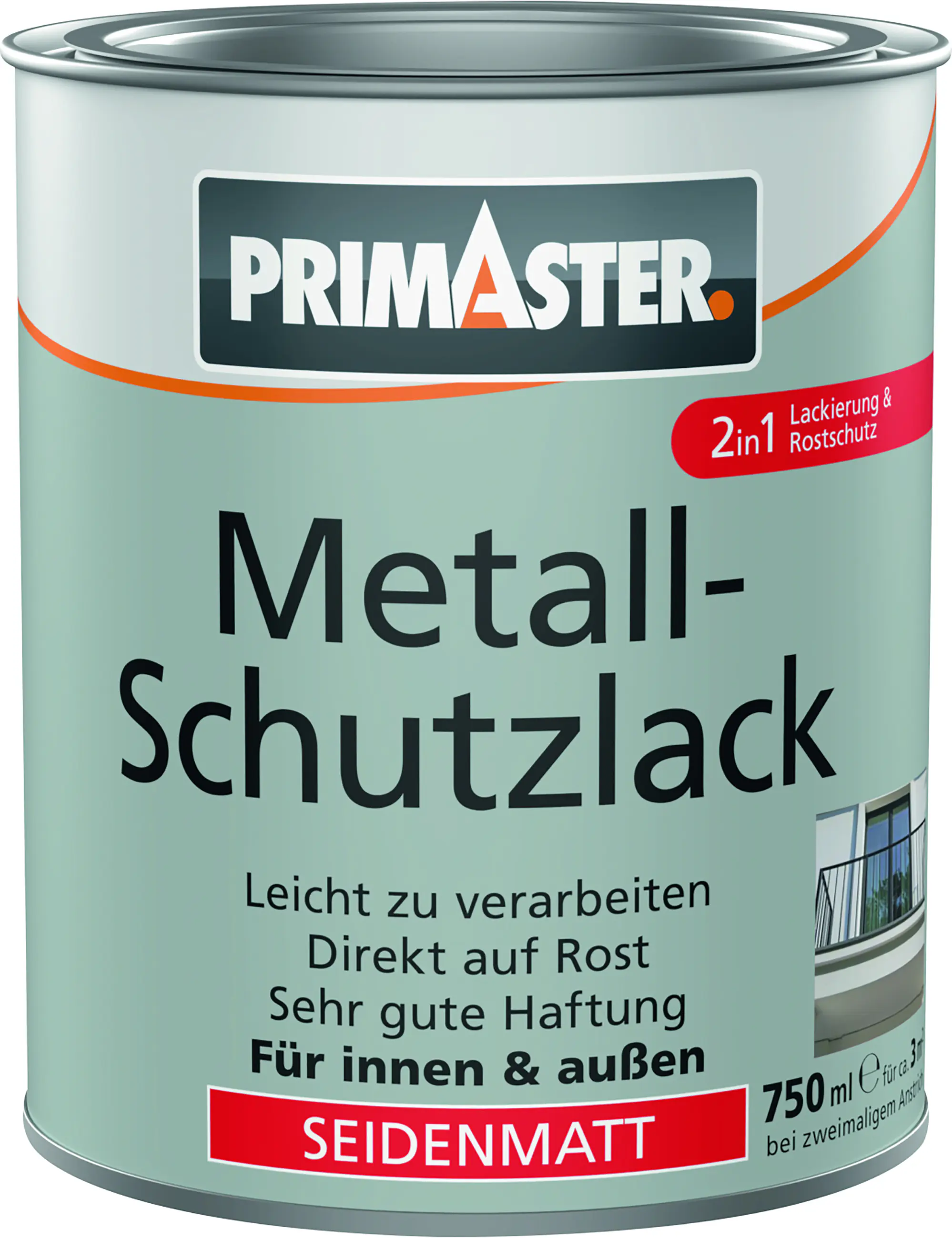 Primaster Metall-Schutzlack reinweiß seidenmatt 750 ml Primaster Metall-Schutzlack reinweiß seidenmatt 750 ml