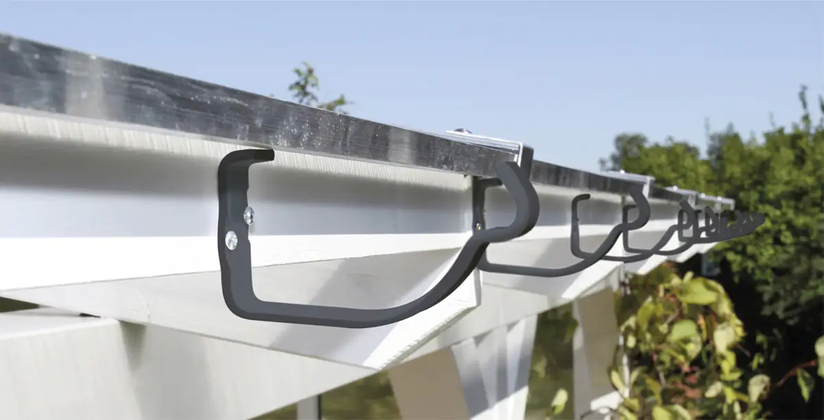 4018211398027_2422082 SKAN HOLZ Regenrinnen-Set 434 cm, Stahl, verzinkt u. anthrazit beschichtet