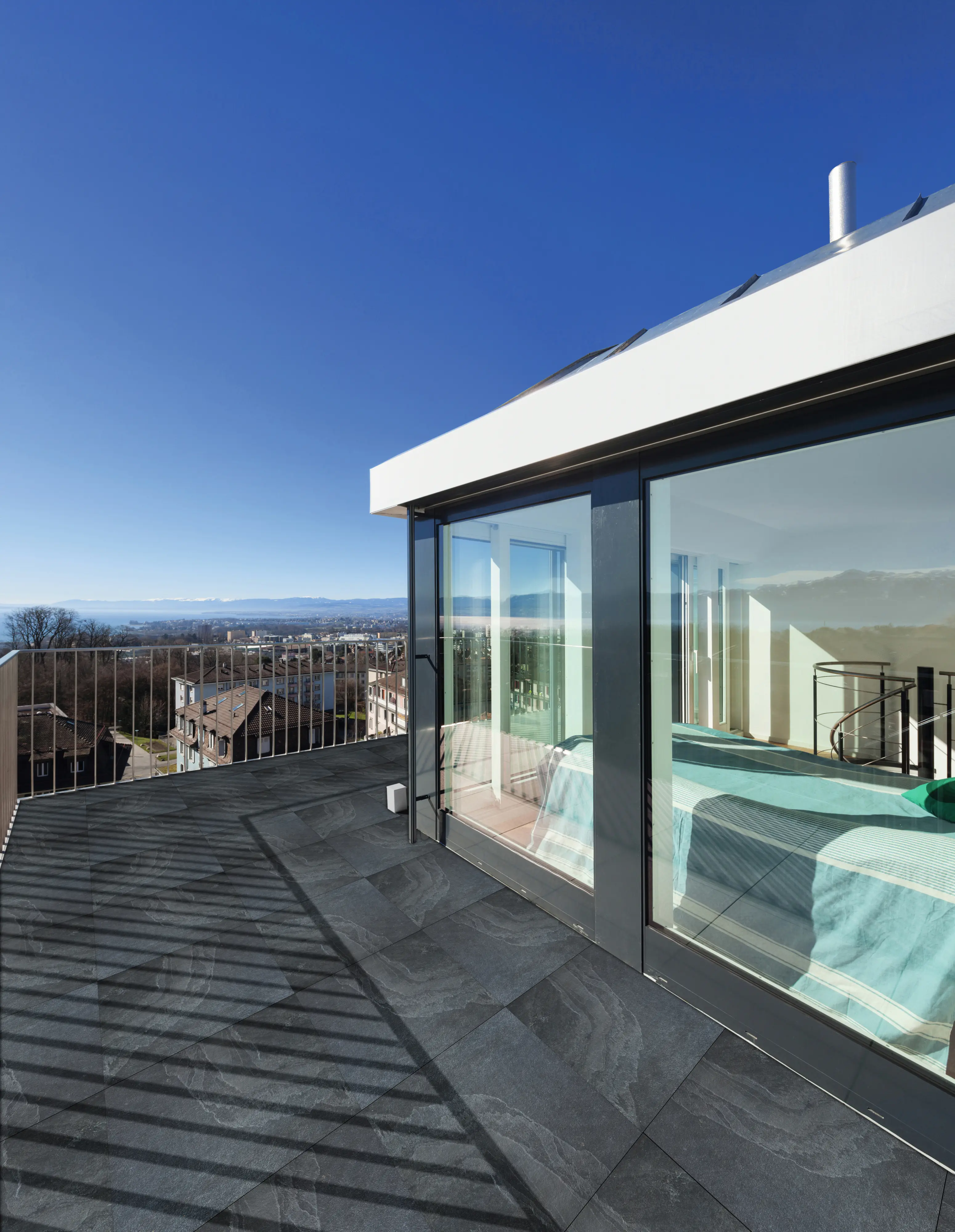 Terrassenplatte Feinsteinzeug Schiefer 60 x 60 x 2 cm schwarz