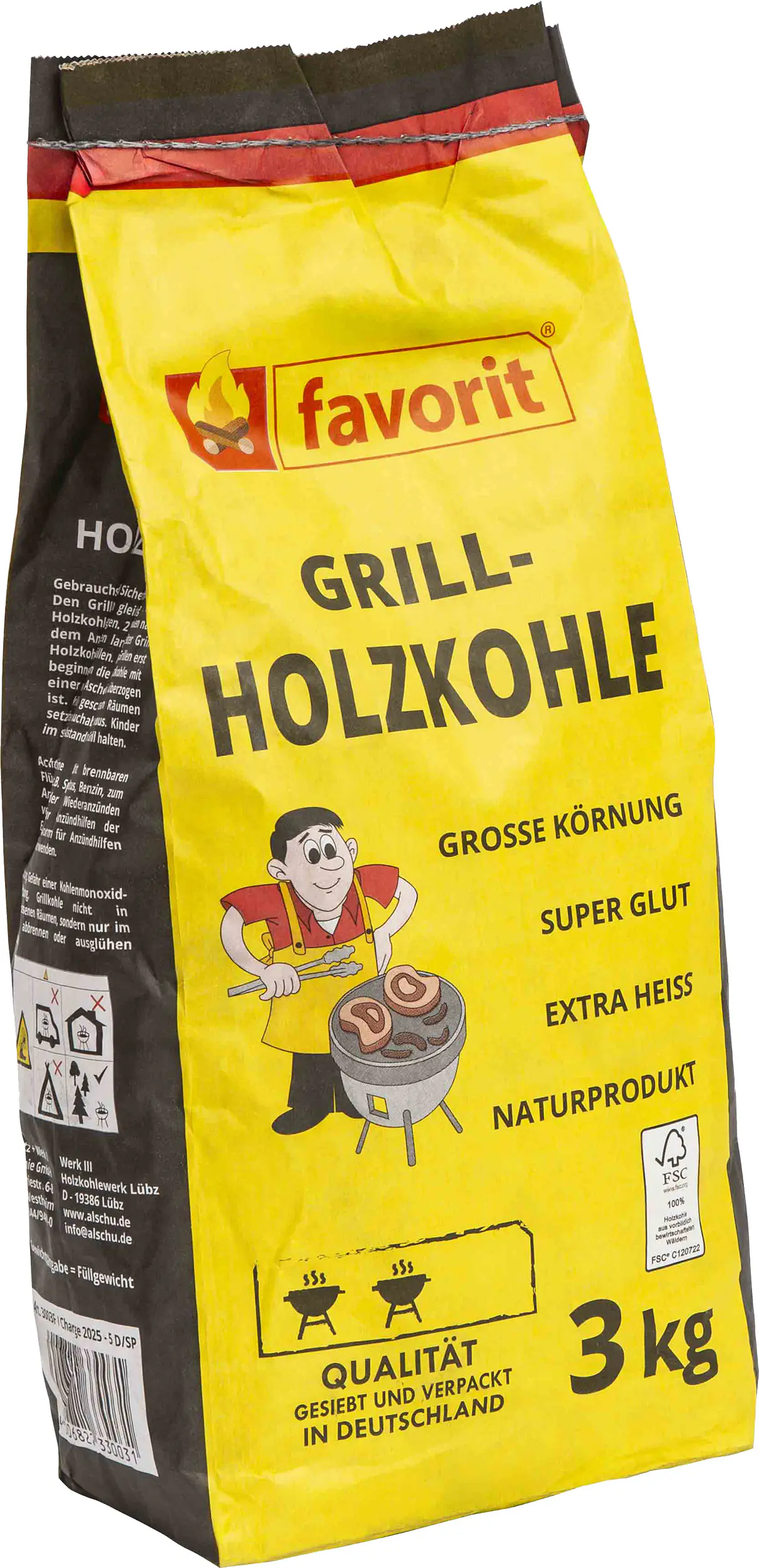Favorit Holzkohle aus Buschholz 3 kg