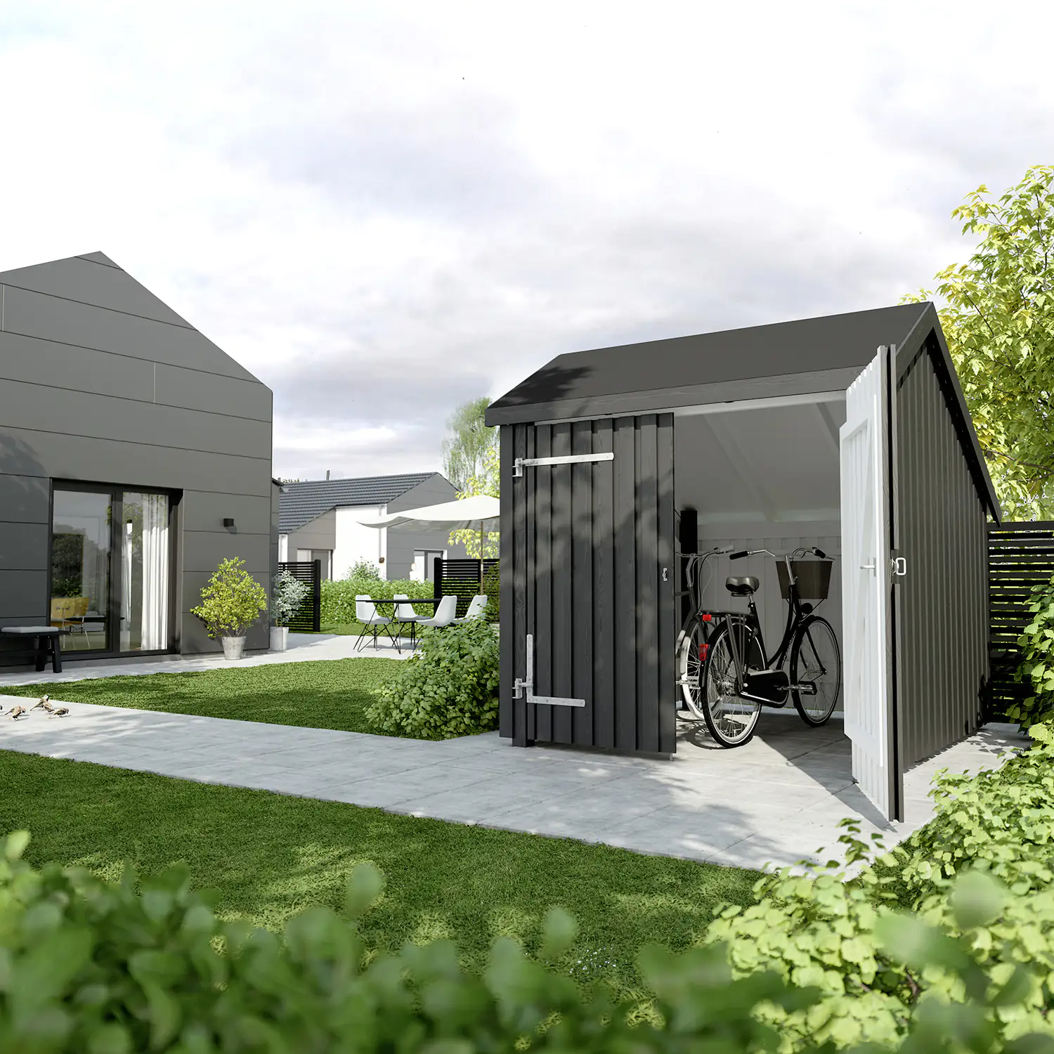 5703393734525_2508860 Plus Fahrrad/Geräteschuppen m/Doppeltür 5,7 m² unbehandelt