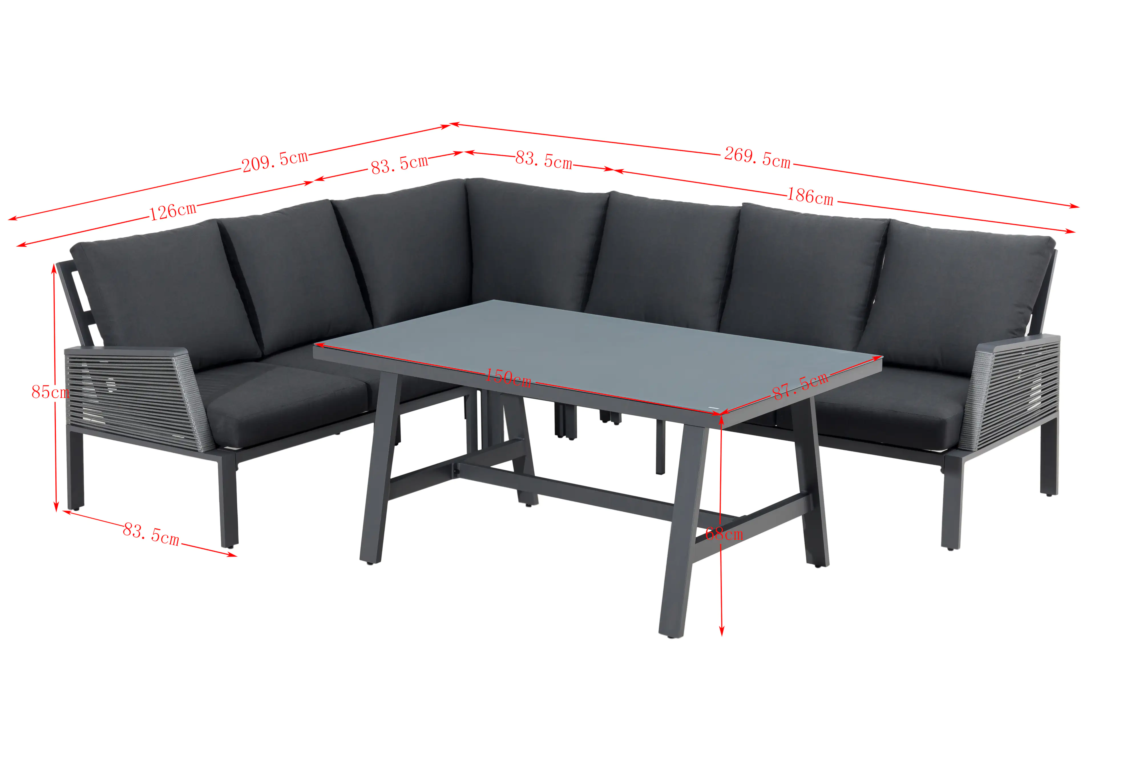 Primaster Dining Lounge Möbelset Apulia XL