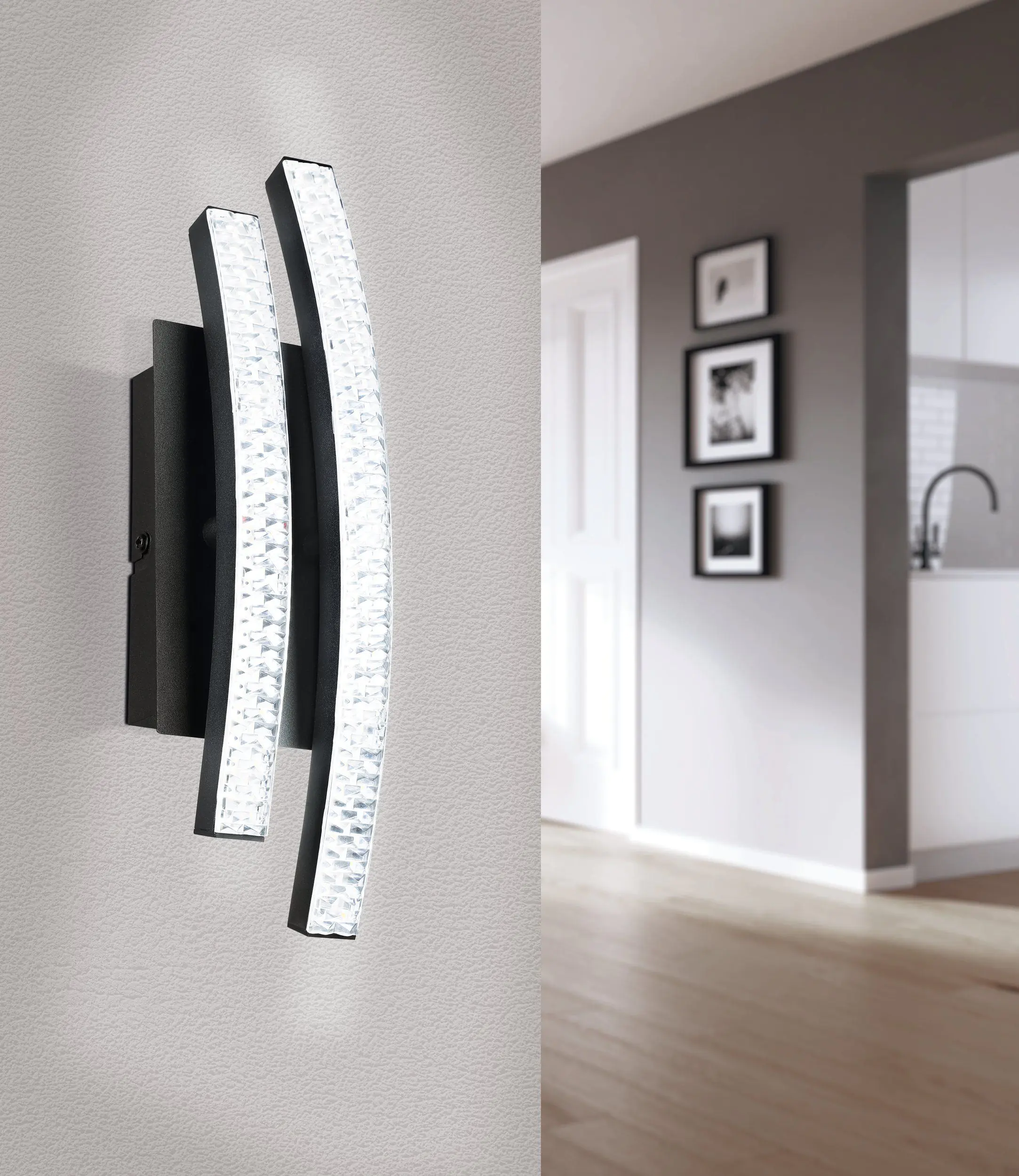 Eglo LED Wandleuchte Lejias schwarz 28,5 x 9 cm warmweiß Eglo LED Wandleuchte Lejias schwarz 28,5 x 9 cm warmweiß