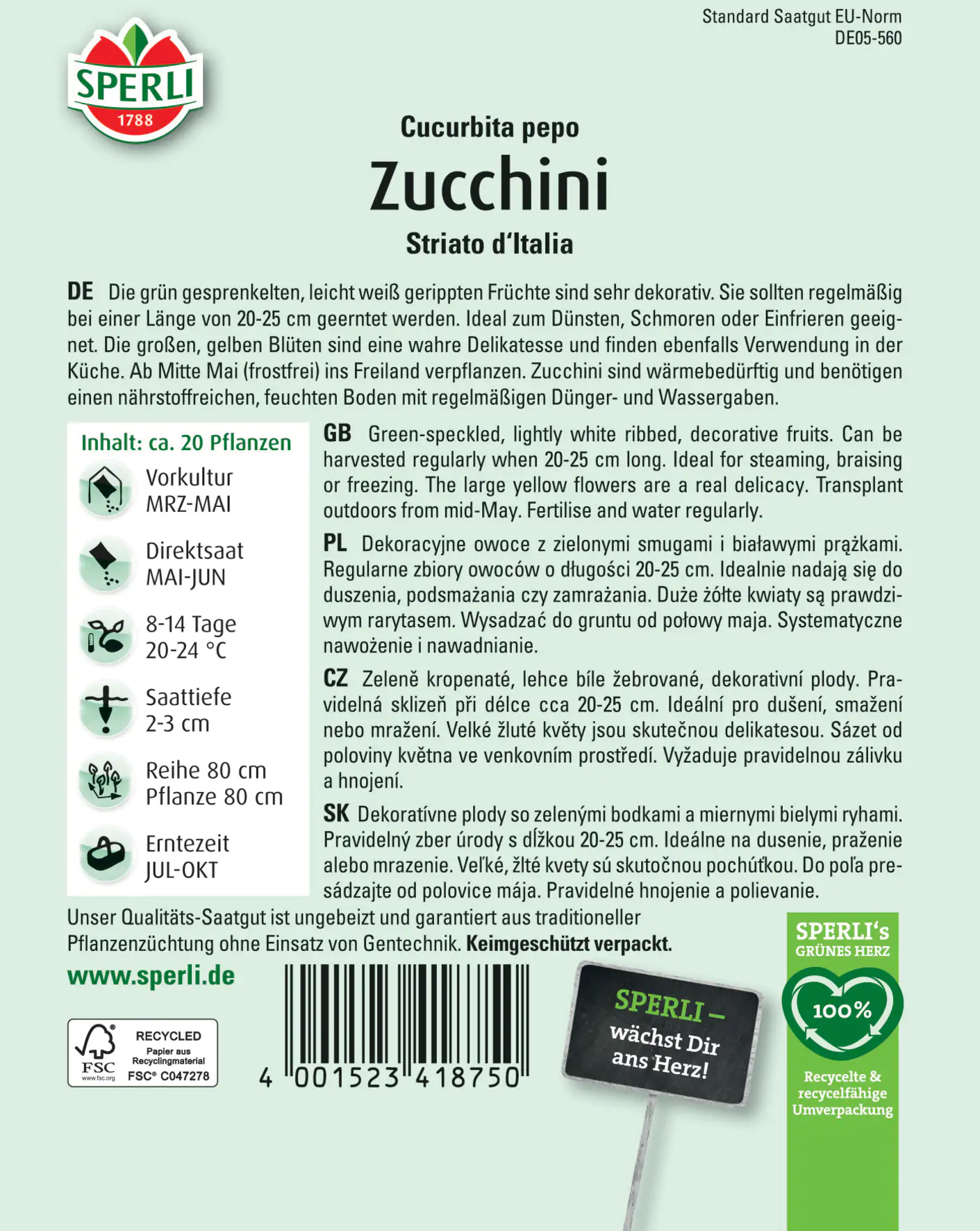 Sperli Zucchini Striato d'Italia