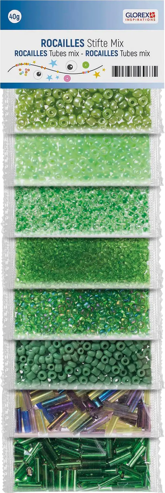 Glorex Rocailles/Stifte grüntüne mix