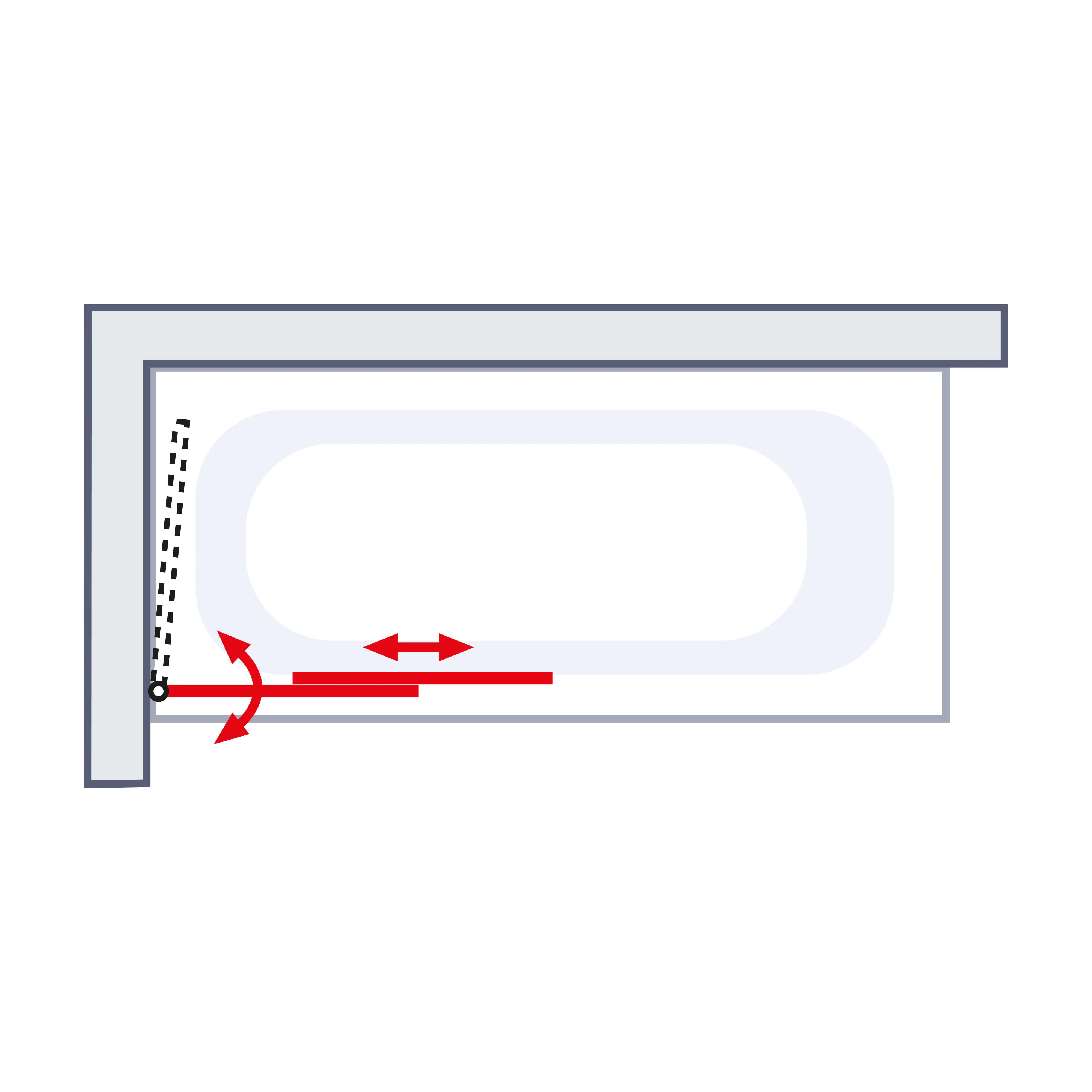 Schulte Badewannenaufsatz D1130 2-tlg. 120 x 140 cm