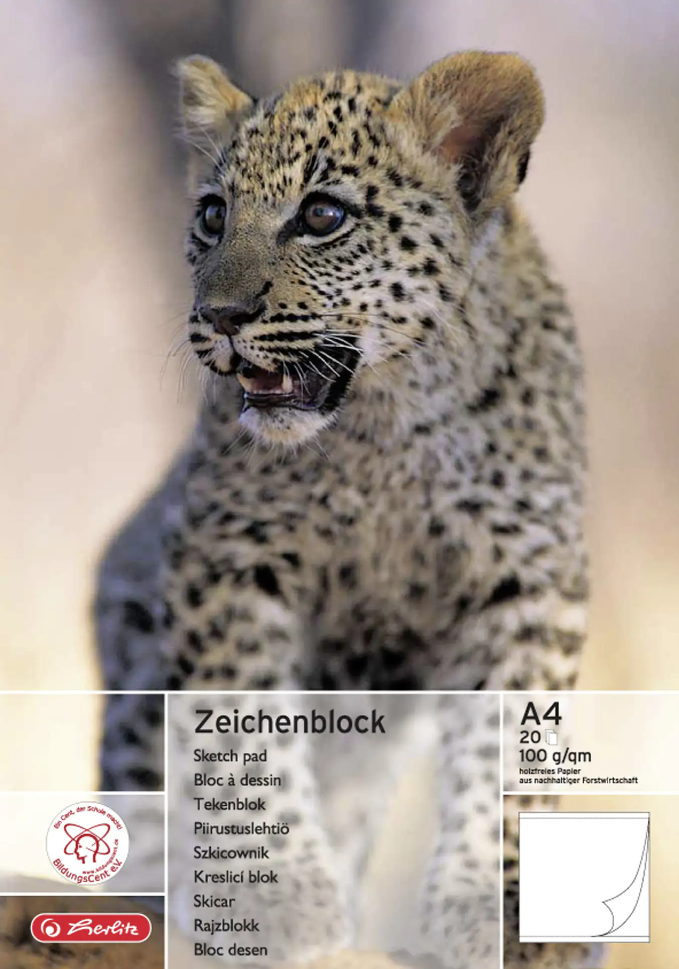 herlitz Zeichenblock A4 20 Blatt 4 Motive sortiert 