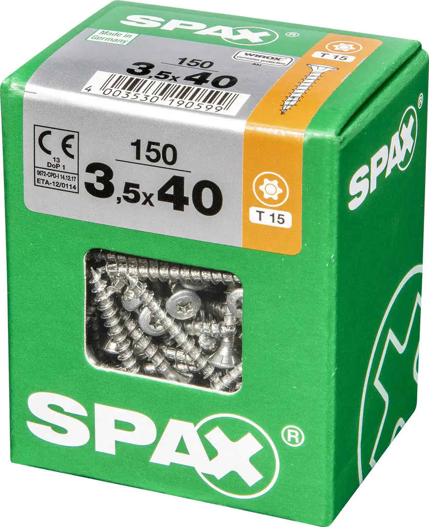 Spax Universalschrauben 3.5 x 40 mm TX 20 Linsenkopf - 150 Stk.
