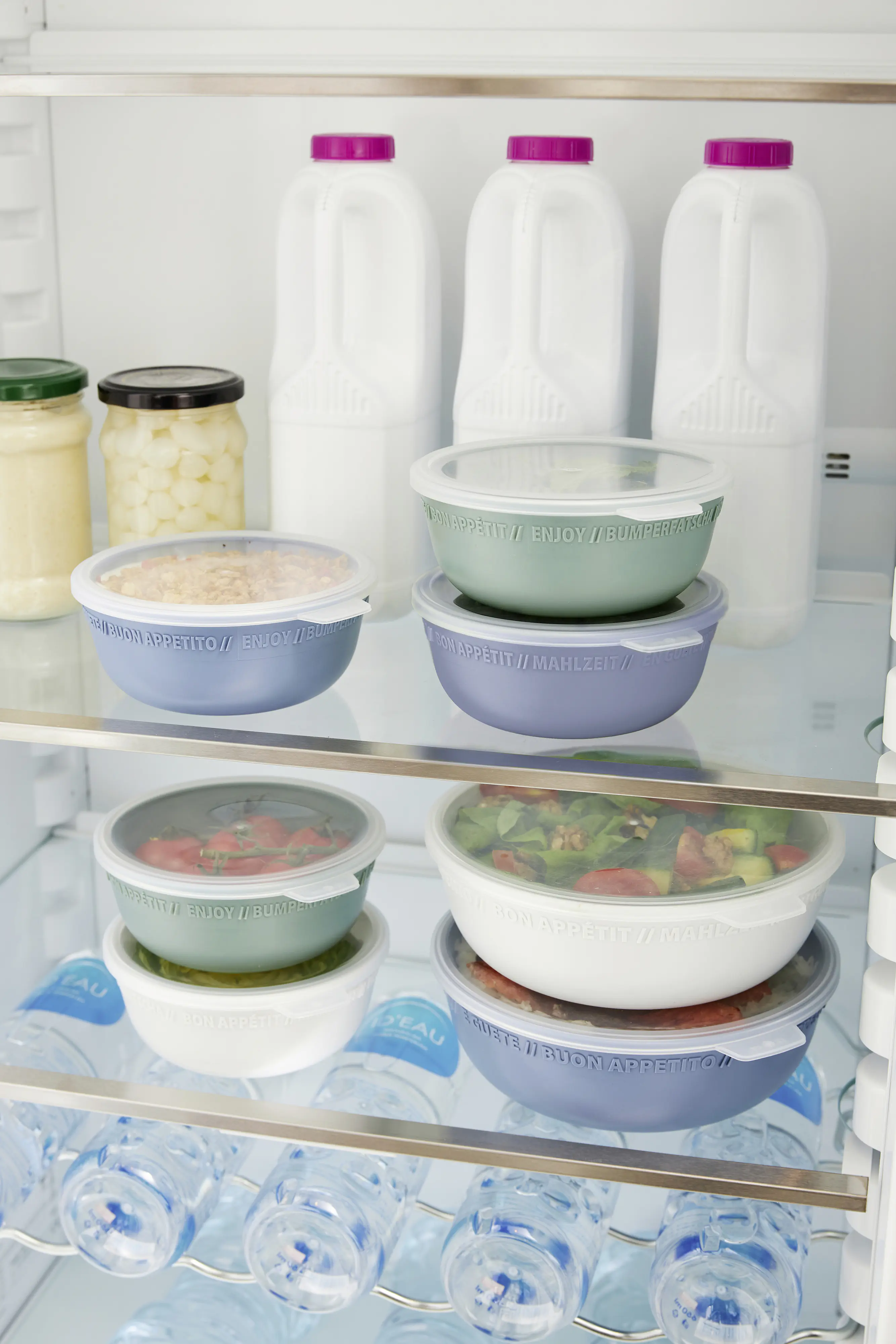 Rotho Schüssel mit Deckel 1,02 L Tresa mistletoe weiß