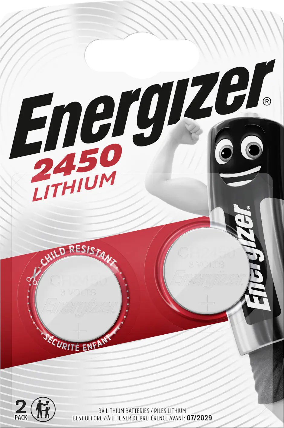 Energizer Knopfzelle CR 2450 Lithium, 3 V, 2er Pack Energizer Knopfzelle CR 2450 Lithium, 3 V, 2er Pack