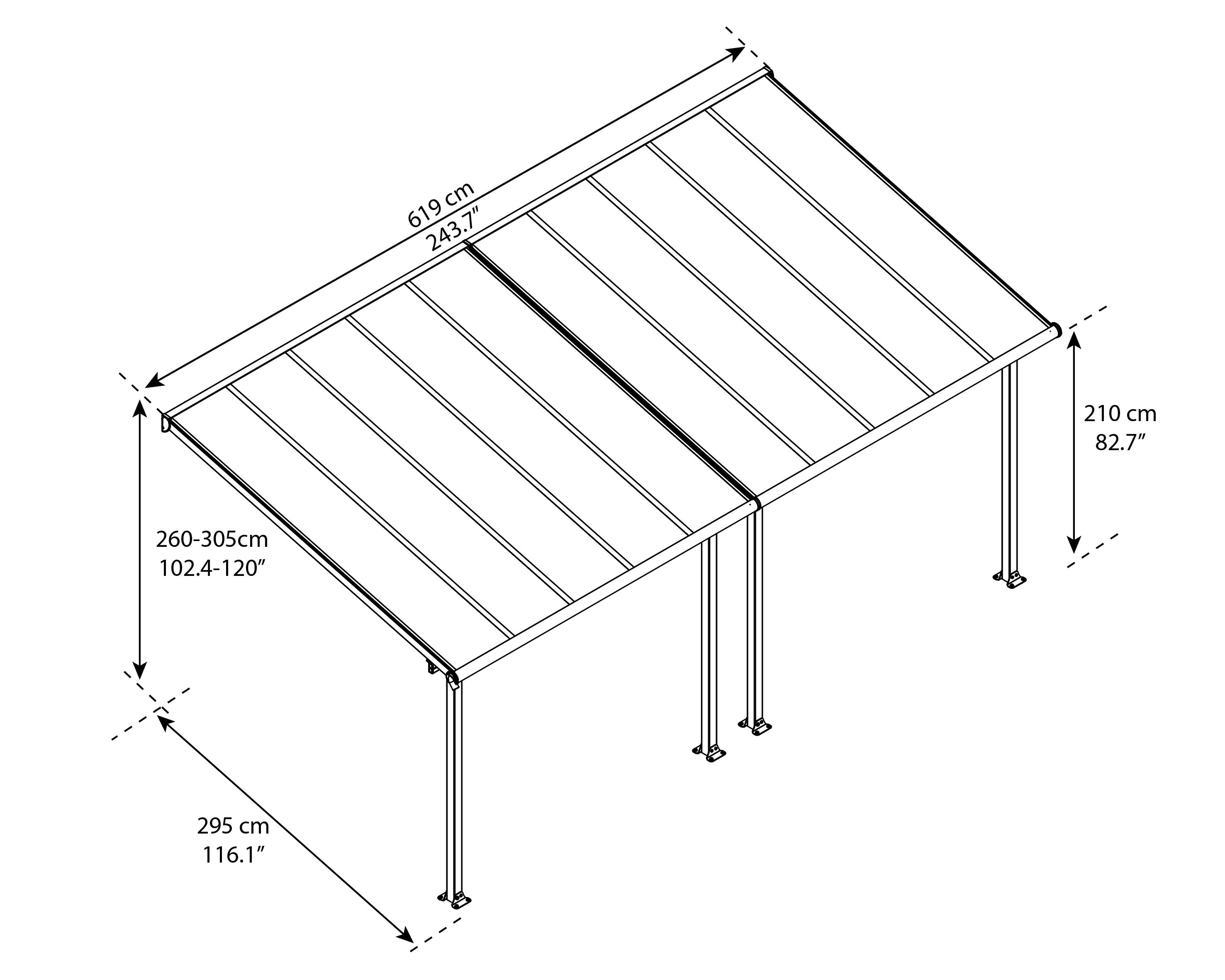 Canopia Terrassenüberdachung Olympia 3x6.1 weiß